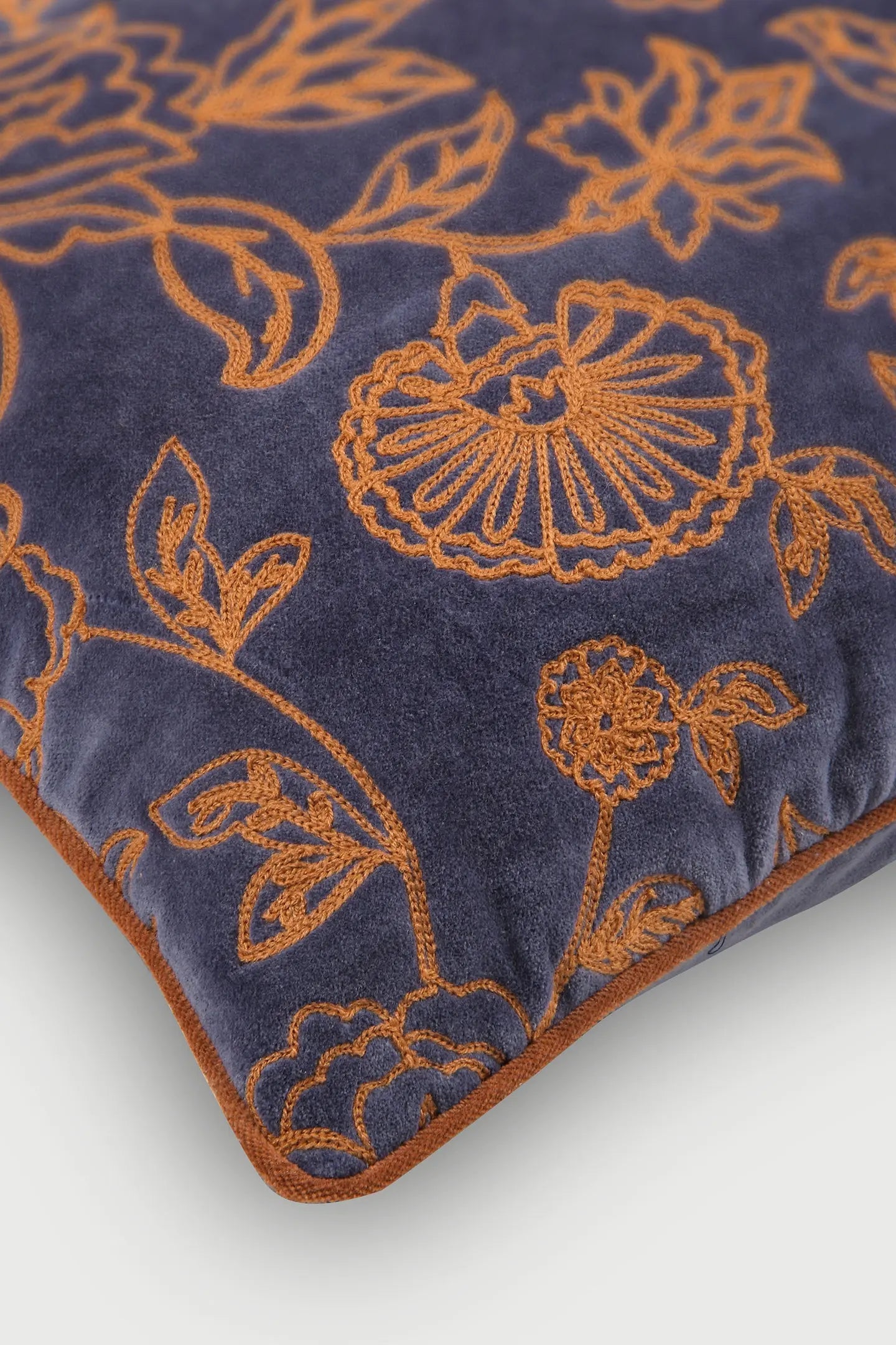 Rosabelle Chintz Cobalt Blue Lumbar Cushion Cover SanctuaryLiving