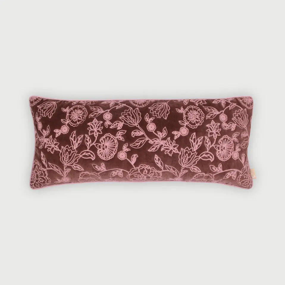 Rosabelle Chintz Berry Lumbar Cushion Cover SanctuaryLiving
