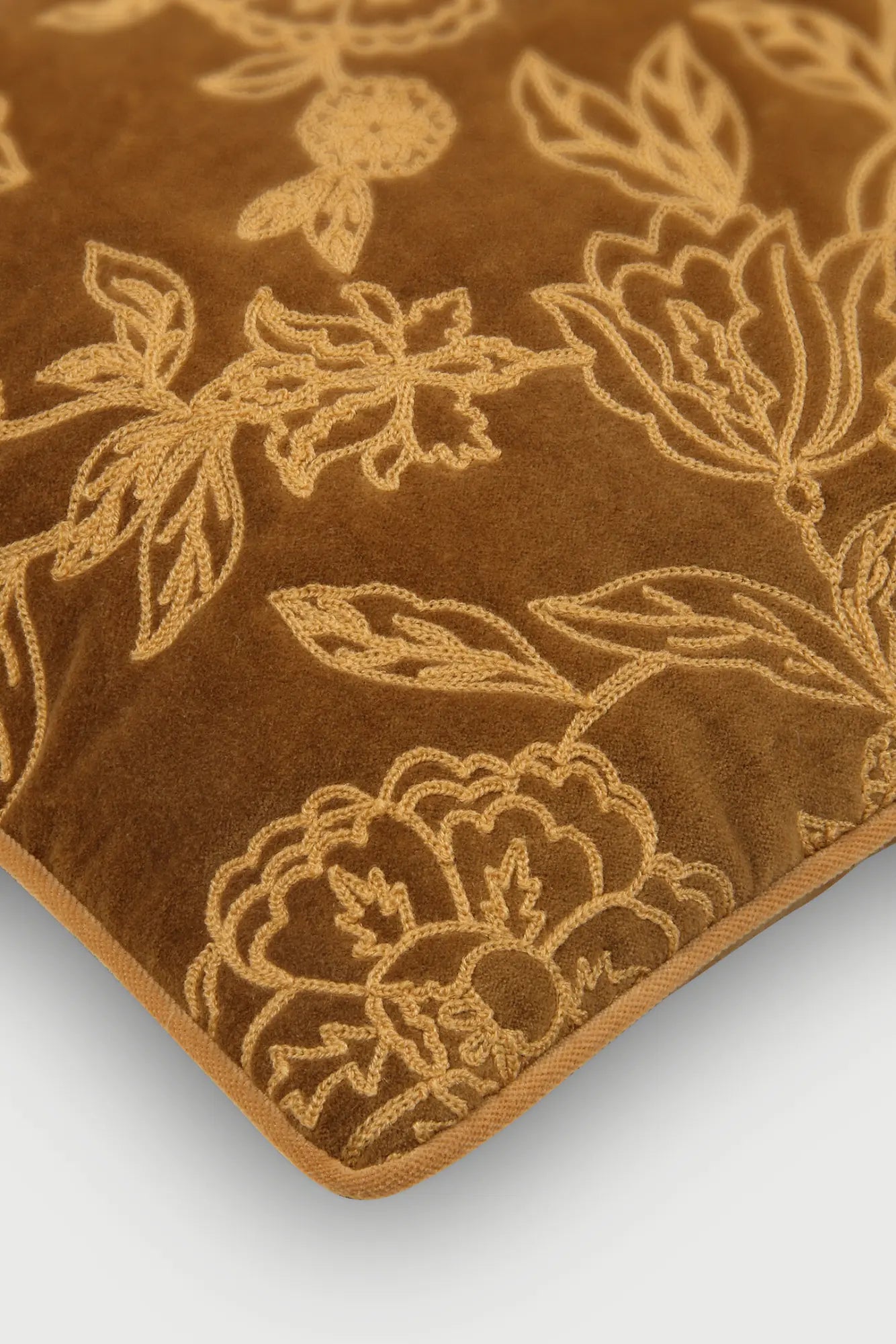 Rosabelle Chintz Tan Brown Lumbar Cushion Cover SanctuaryLiving