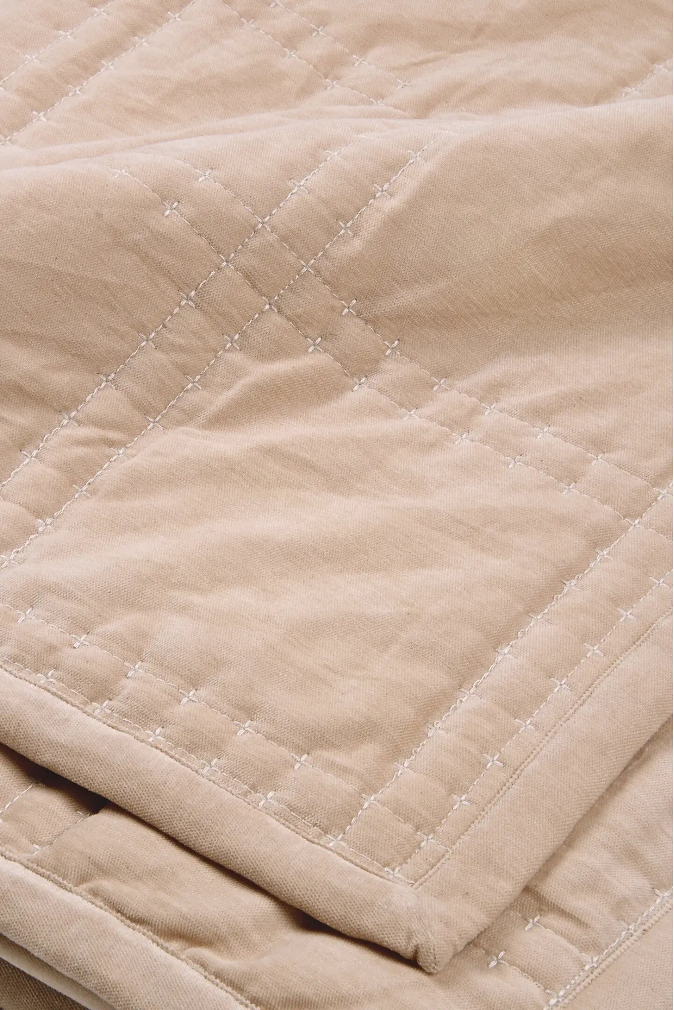 Checker Blush Velvet Embroidered Quilt SanctuaryLiving