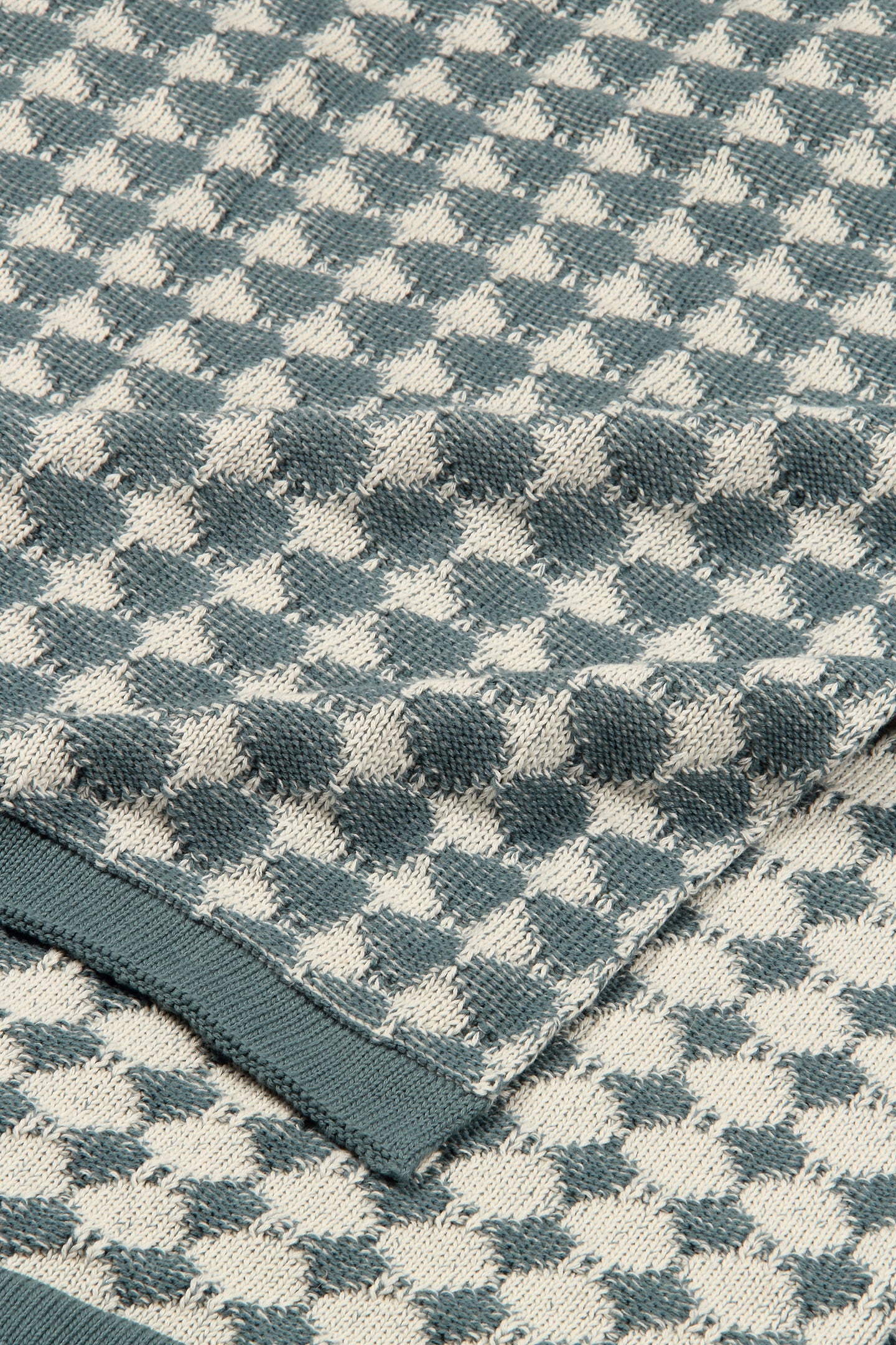 Ivy Teal Cotton Knitted Throw