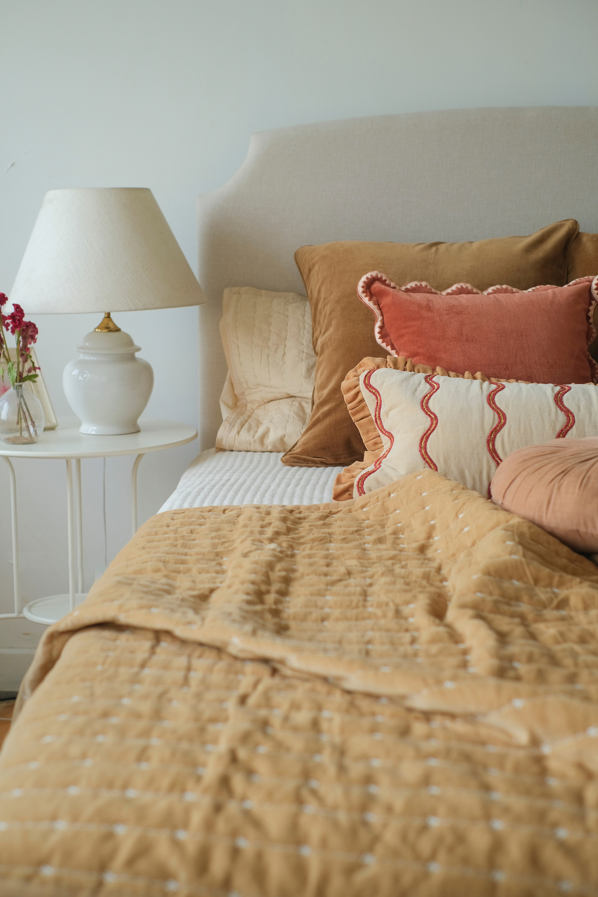 Sitara Sand Velvet Embroidered Quilt
