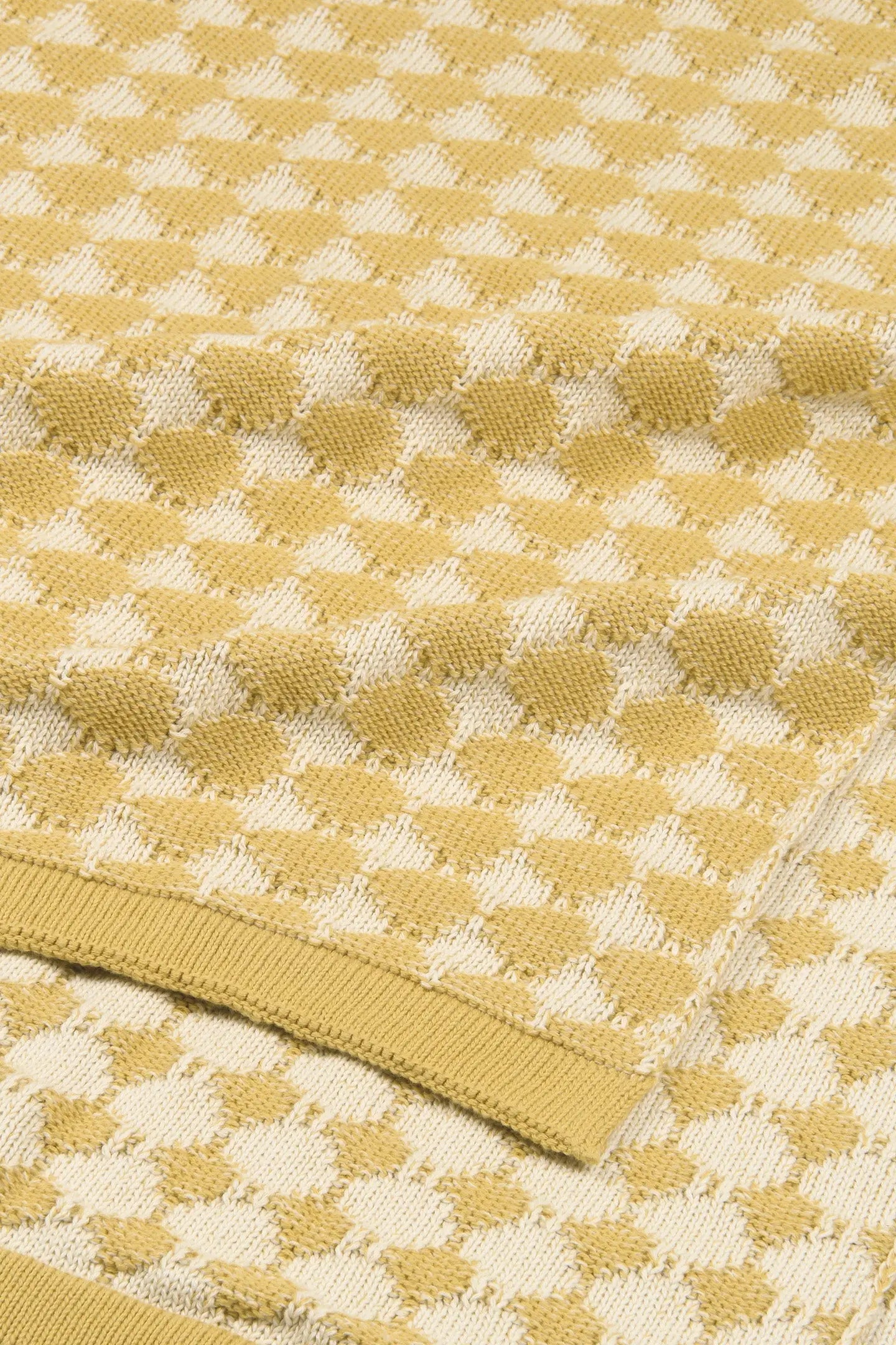 Ivy Ochre Cotton Knitted Throw SanctuaryLiving