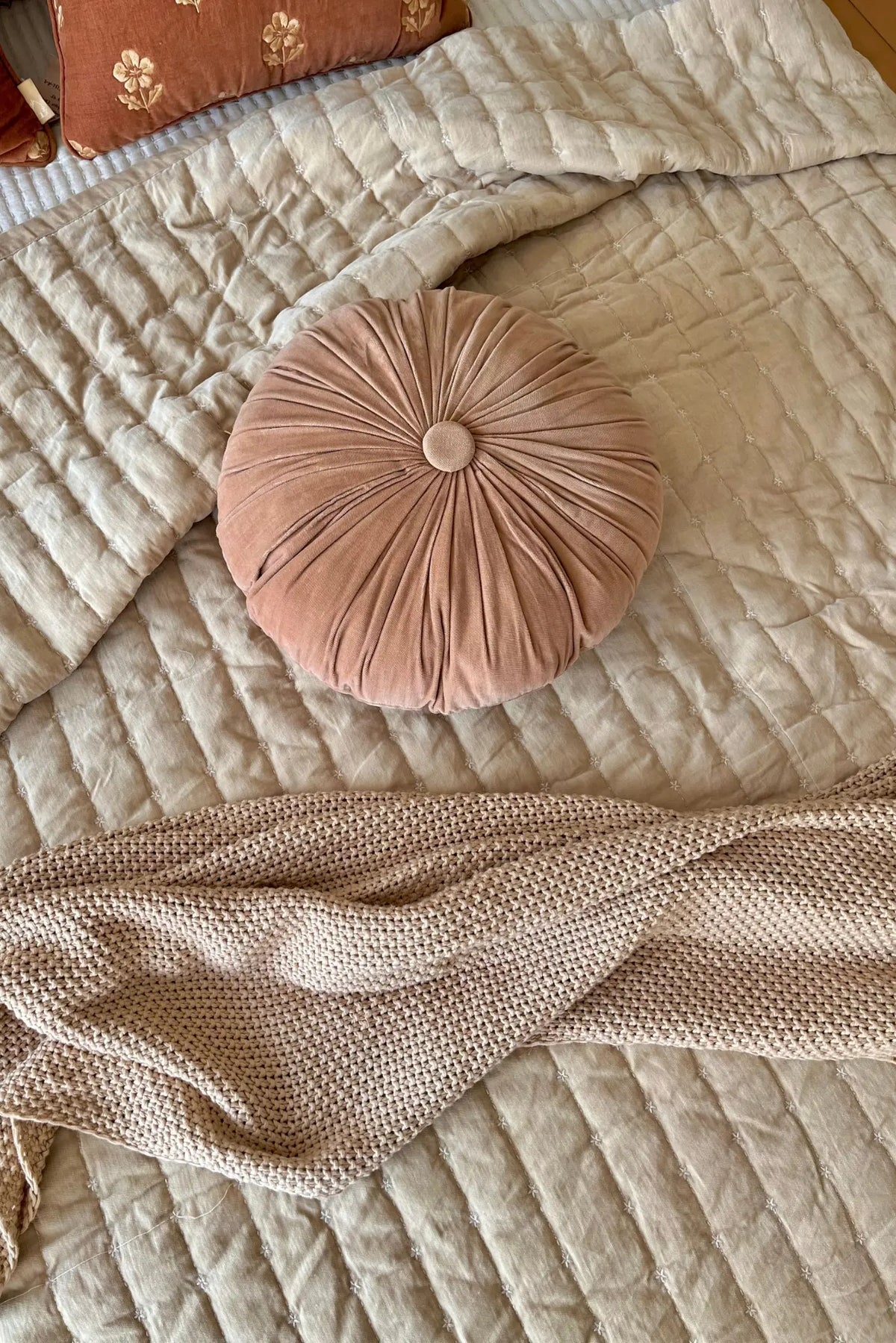 Sitara Oatmeal Velvet Embroidered Quilt SanctuaryLiving