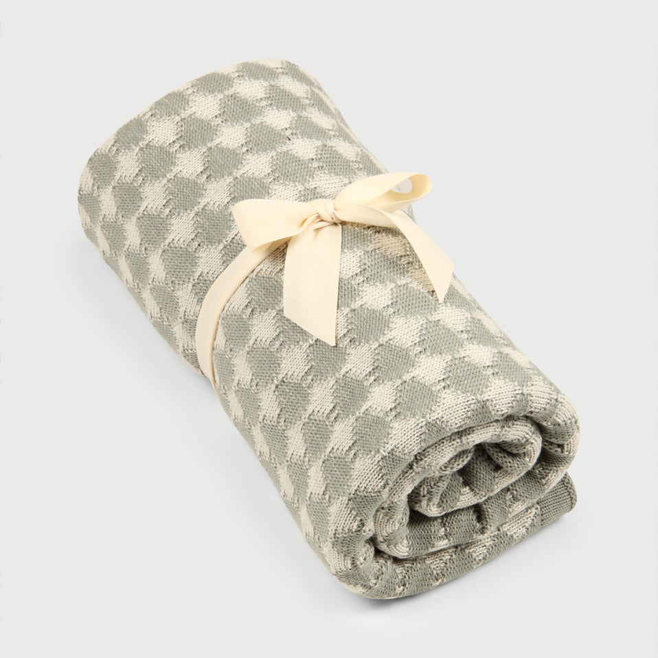 Ivy Sage Cotton Knitted Throw