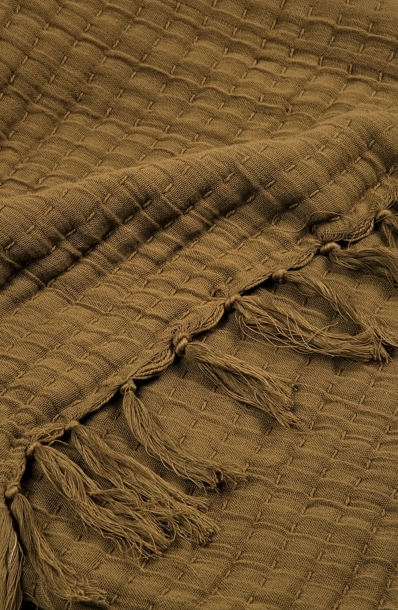Trail Tan Brown Cotton Throw SanctuaryLiving