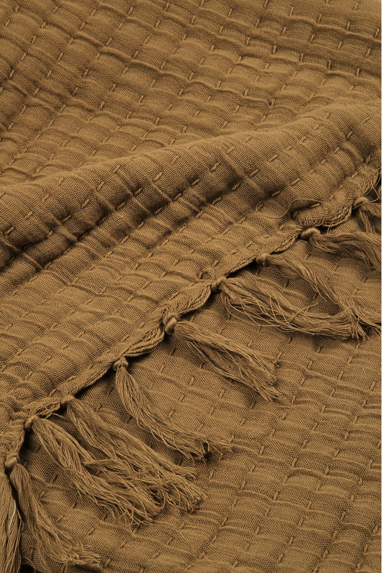Trail Tan Brown Cotton Throw