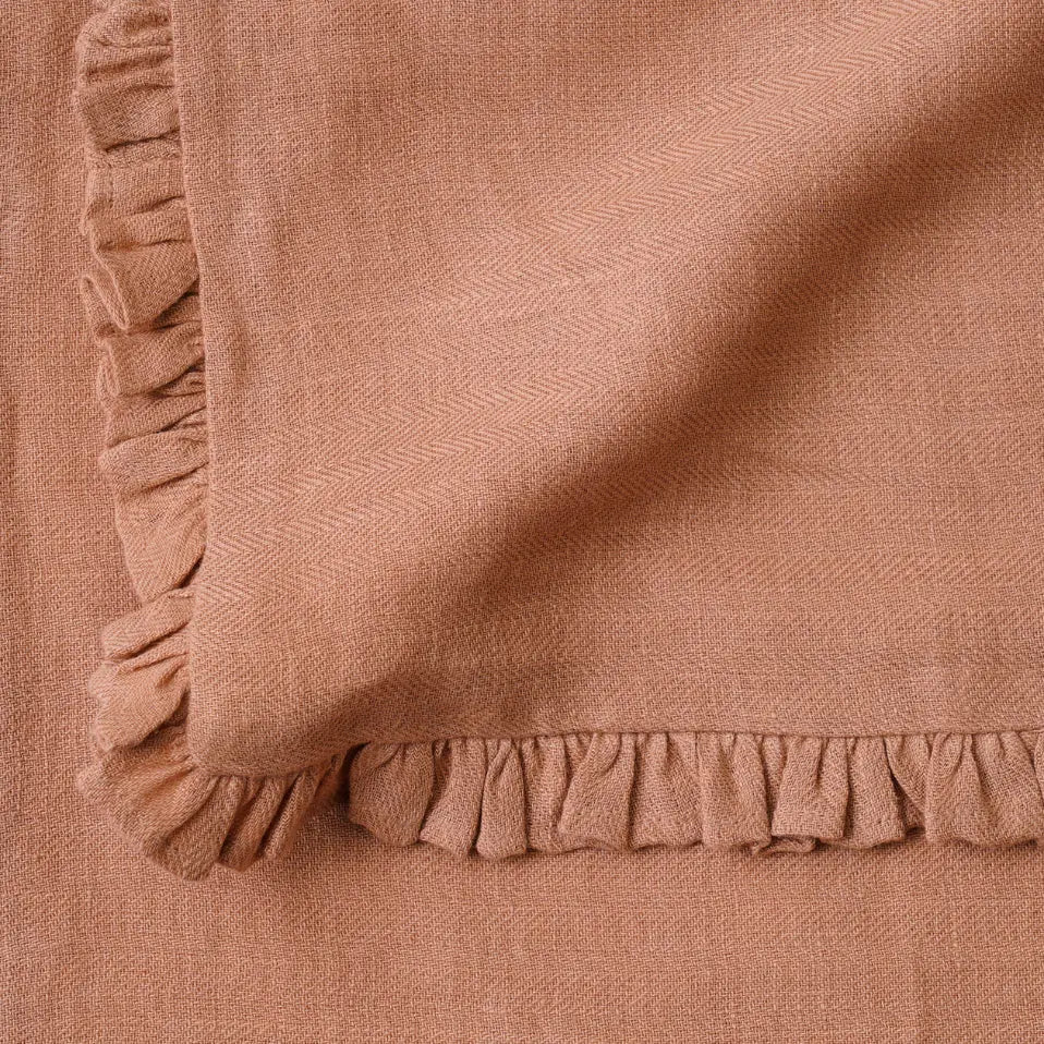 Herringbone Linen Ruffle Spice Table Mats-Set of 2 SanctuaryLiving