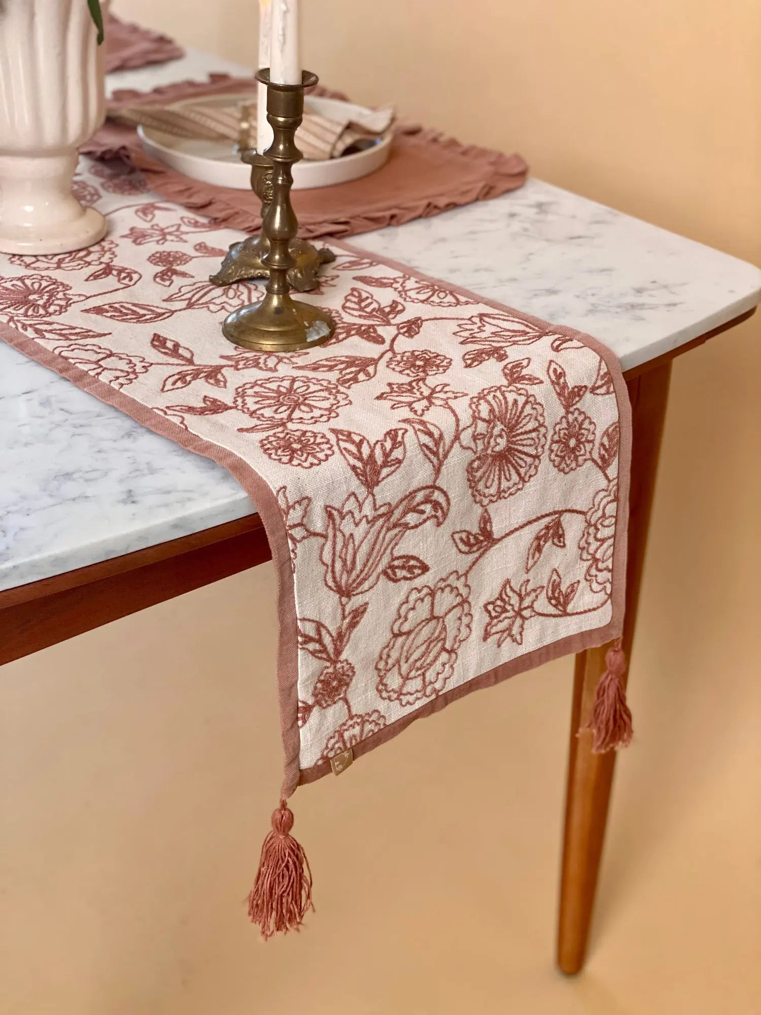 Rosabelle Chintz Spice Table Runner SanctuaryLiving