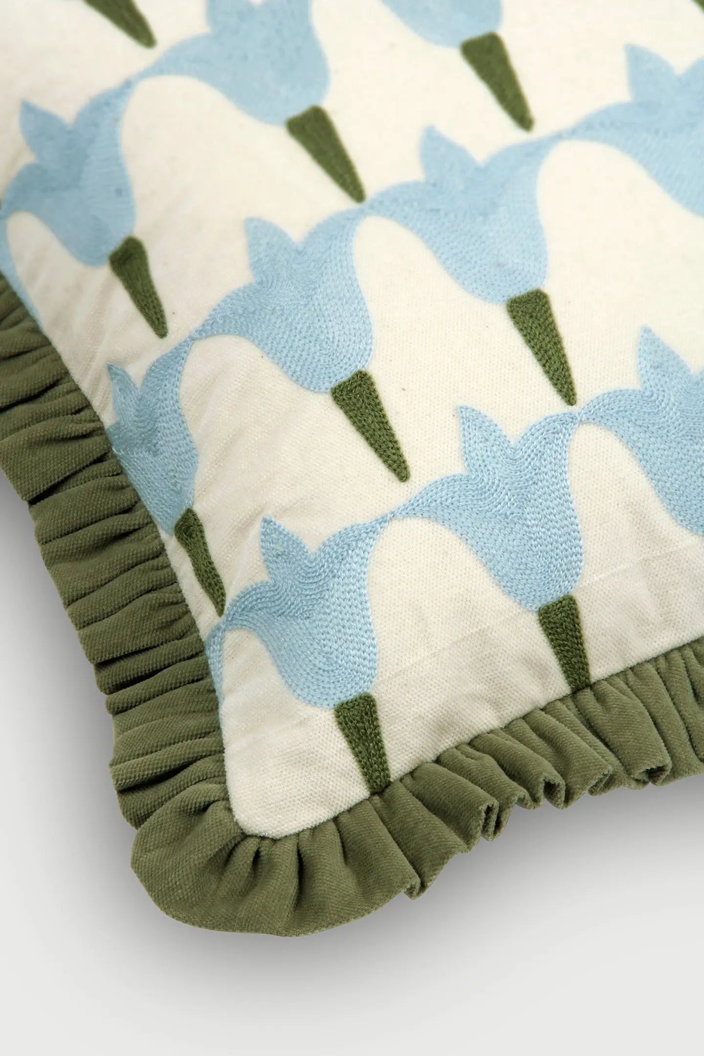 Tulip Light Blue Oblong Cushion Cover SanctuaryLiving