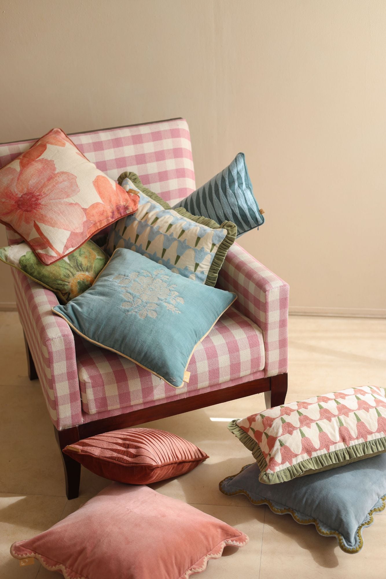 Tulip Light Blue Oblong Cushion Cover