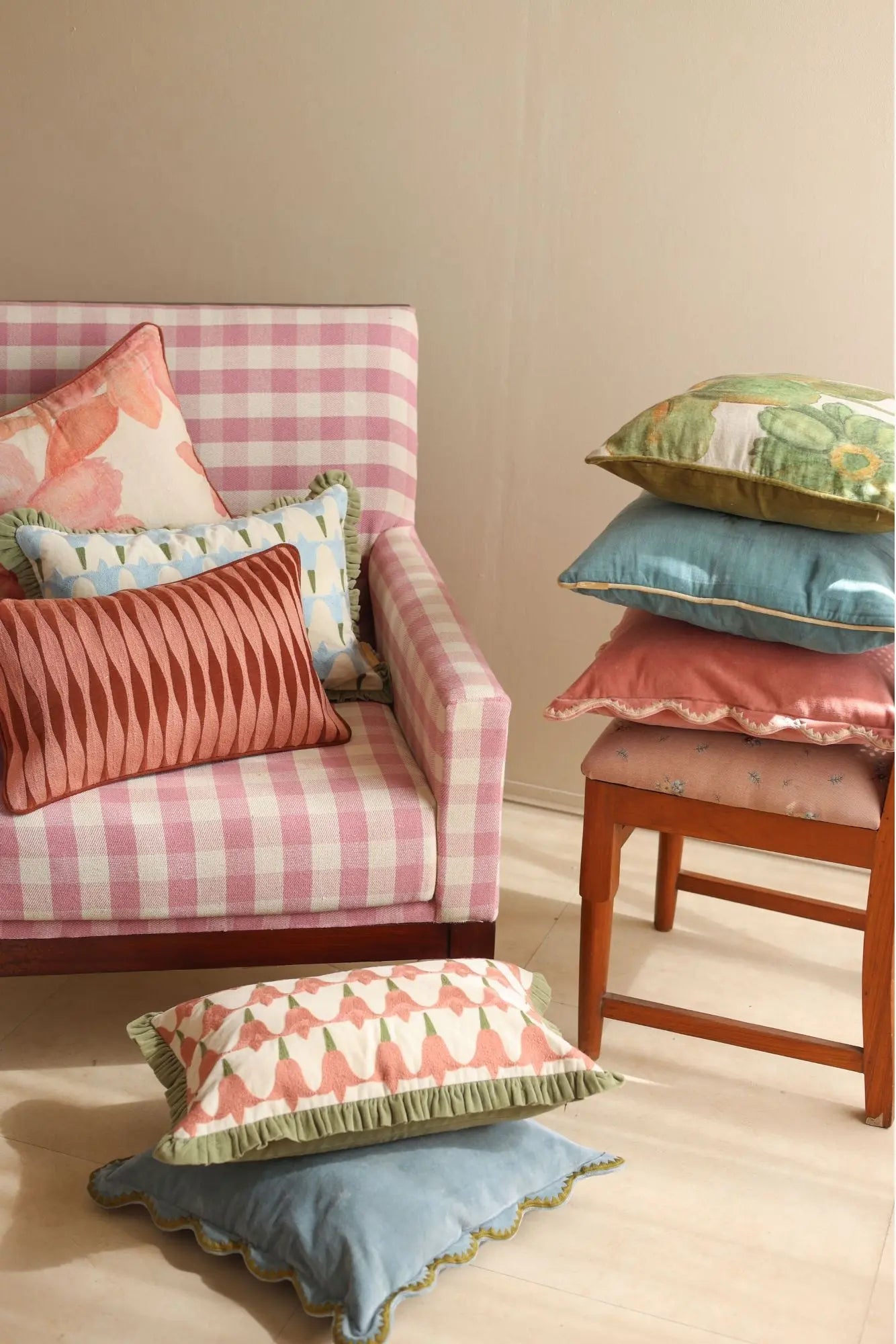 Mirage Scallop Soft Blue Cushion Cover