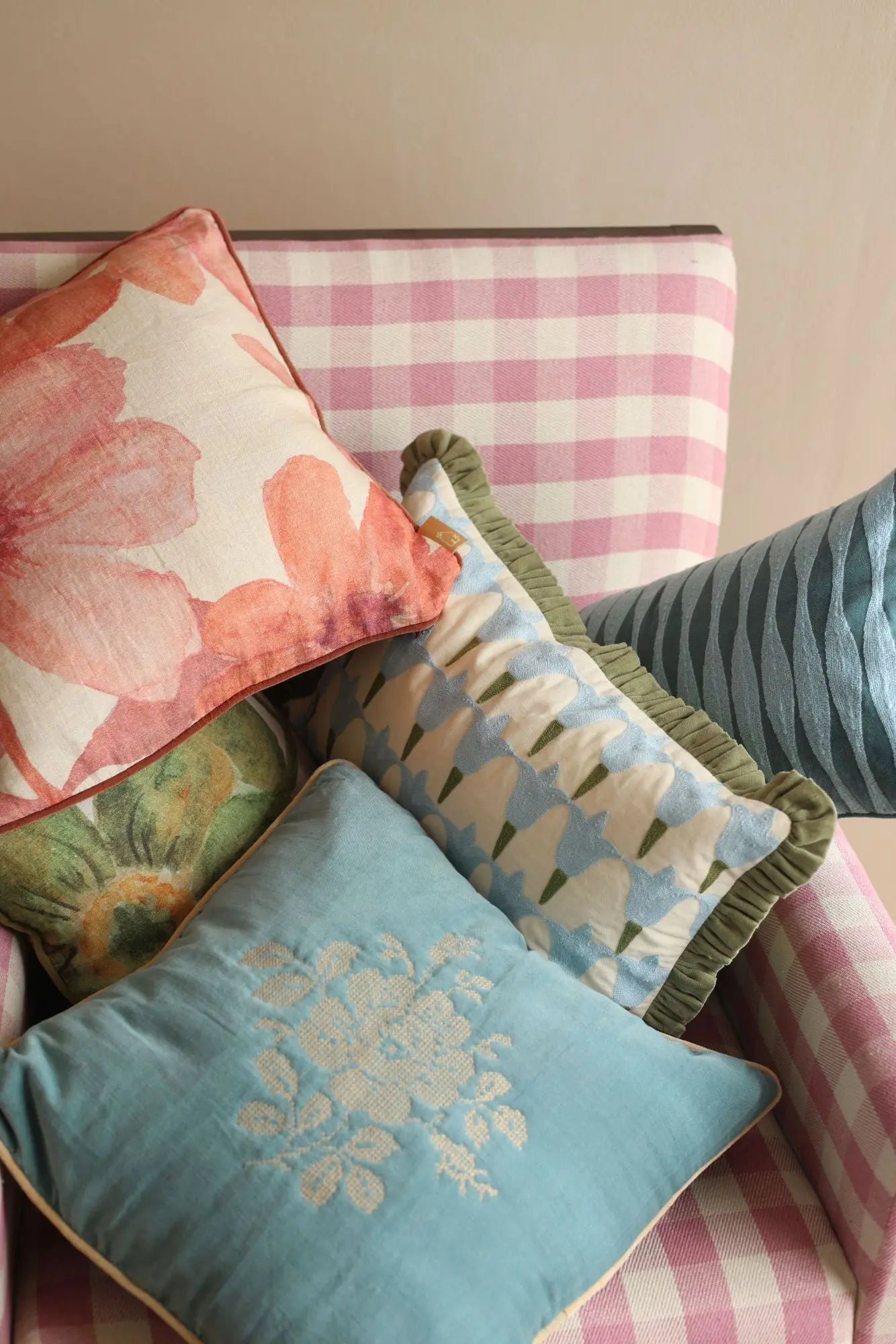 Tulip Light Blue Oblong Cushion Cover