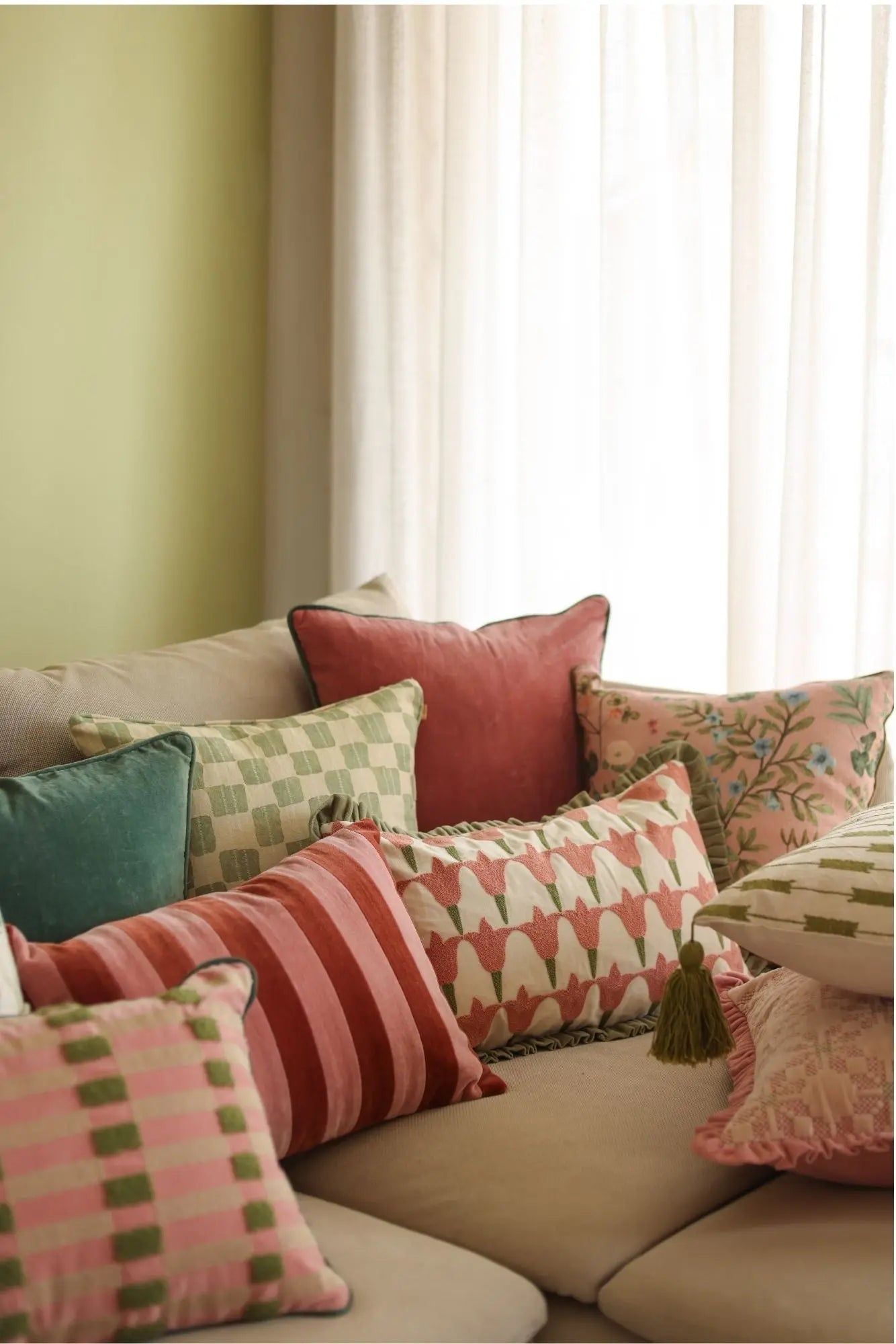 Tulip Raspberry Oblong Cushion Cover SanctuaryLiving