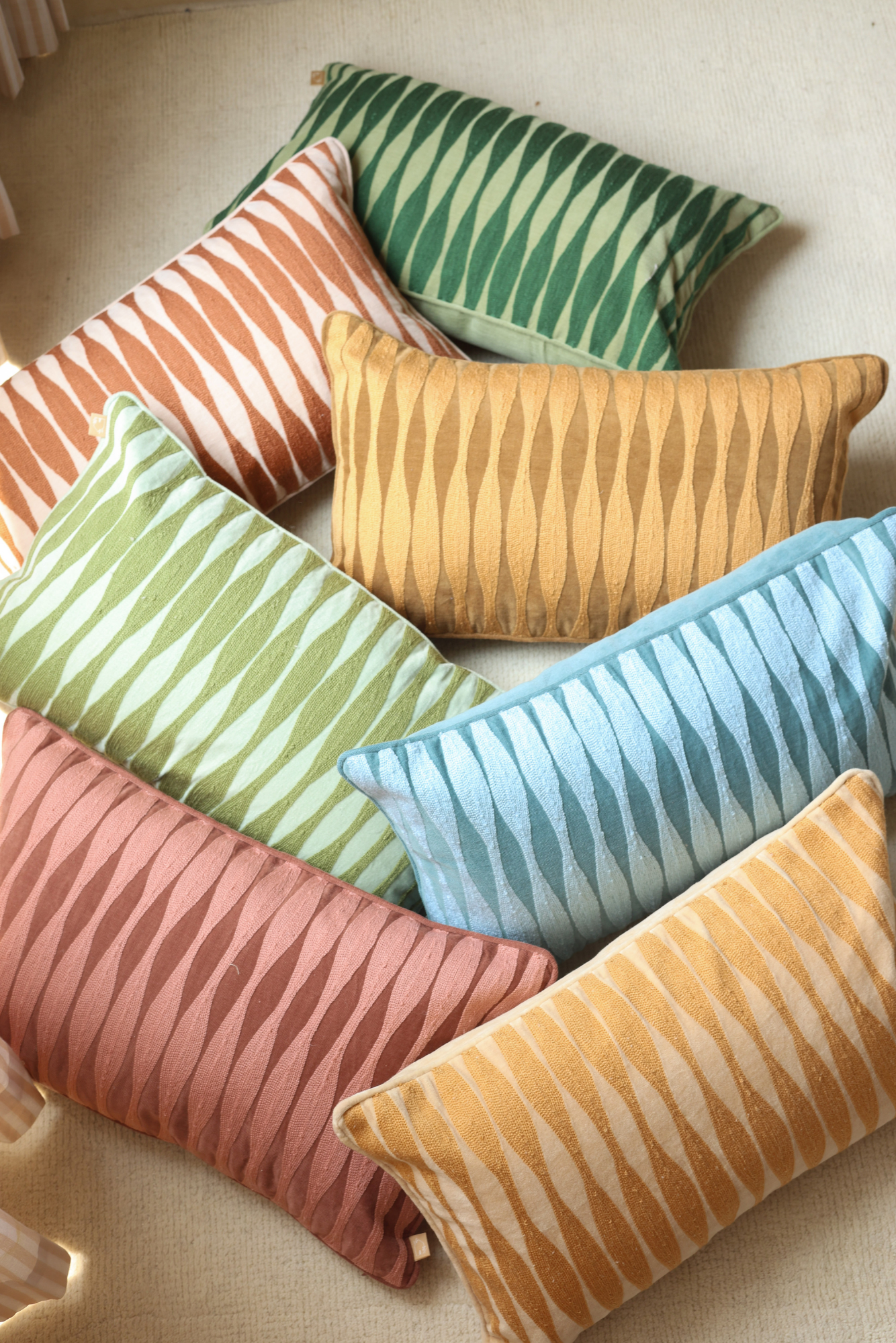 Ripple Rhubarb Oblong Cushion Cover