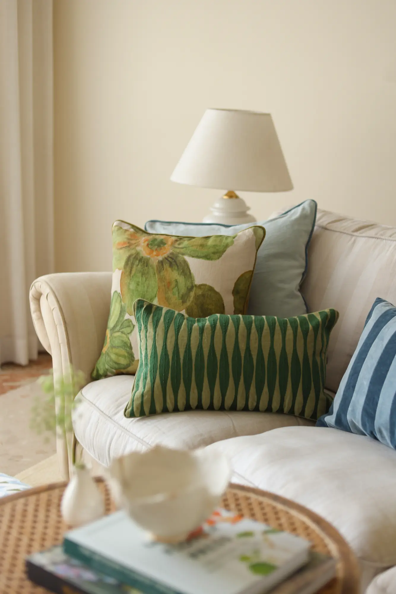 Ripple Eucalyptus Oblong Cushion Cover SanctuaryLiving