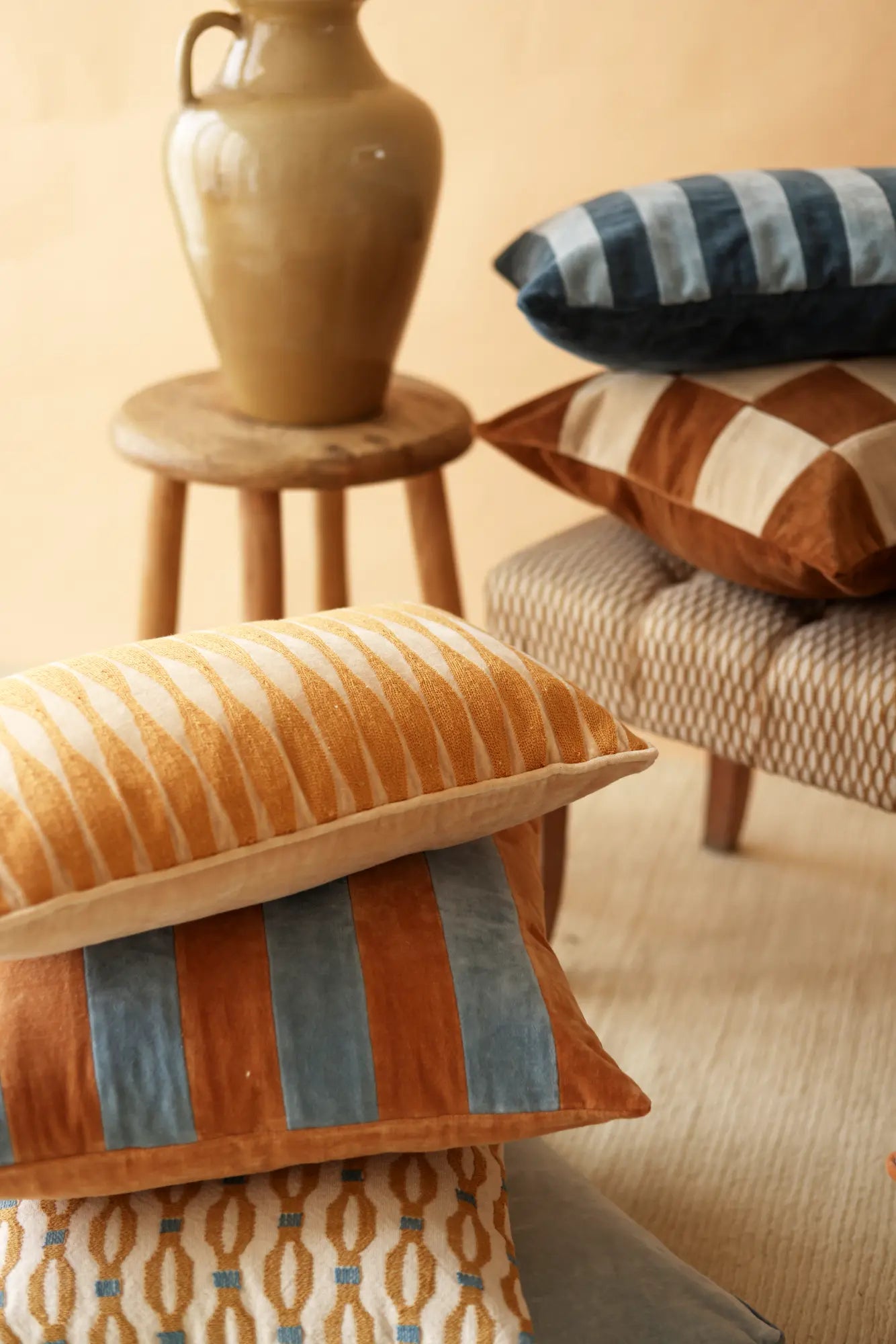 Ripple Peach Oblong Cushion Cover SanctuaryLiving