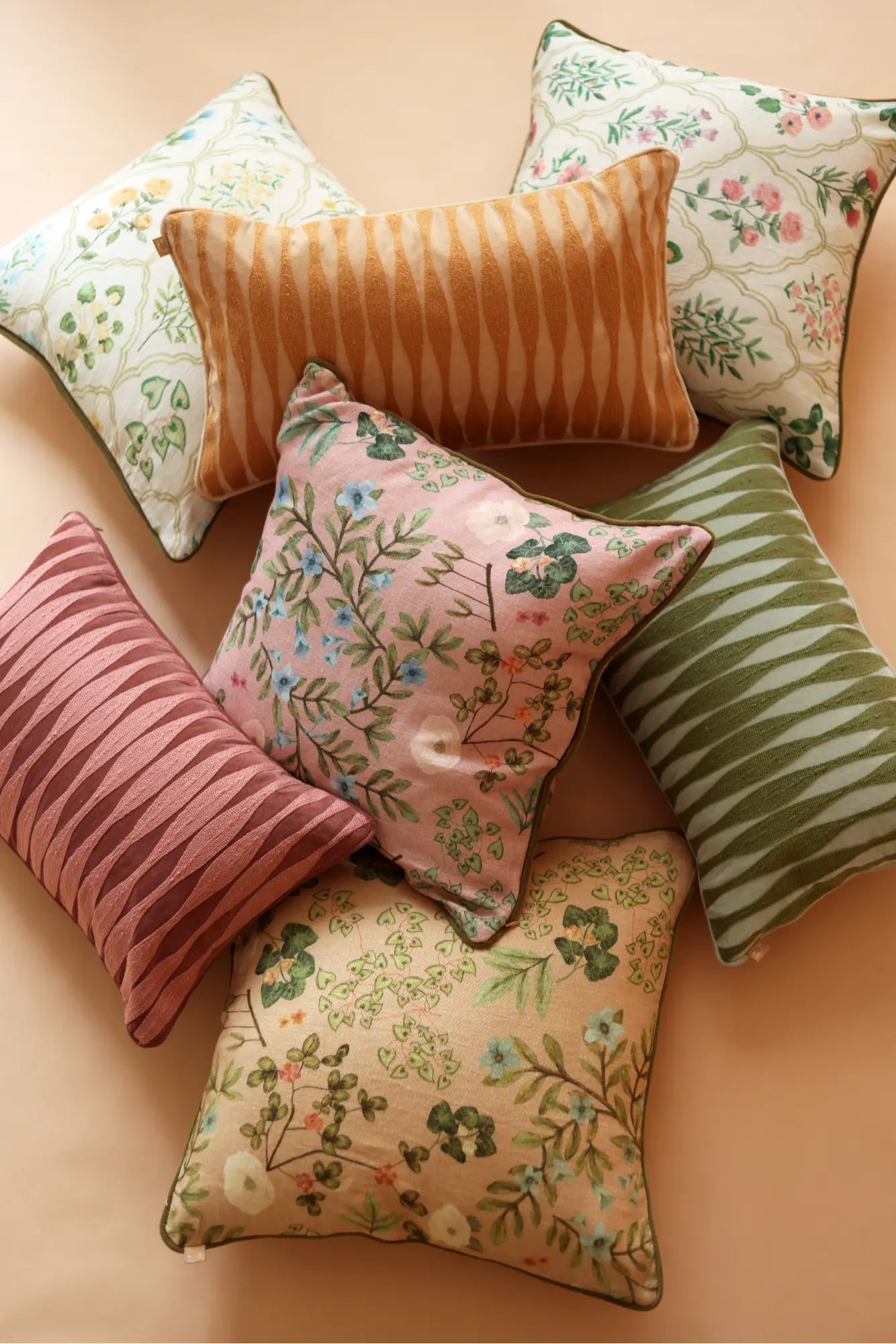 Ripple Peach Oblong Cushion Cover SanctuaryLiving