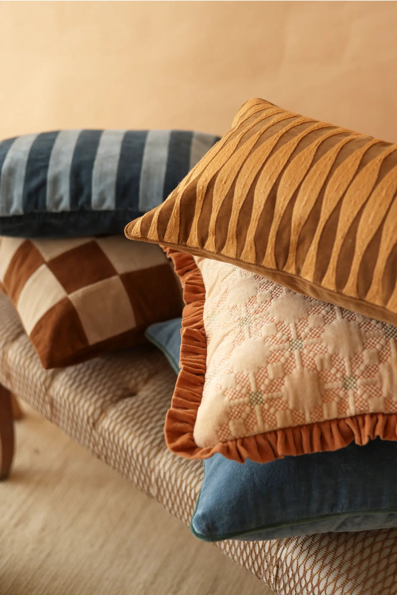 Ripple Tan Brown Oblong Cushion Cover SanctuaryLiving