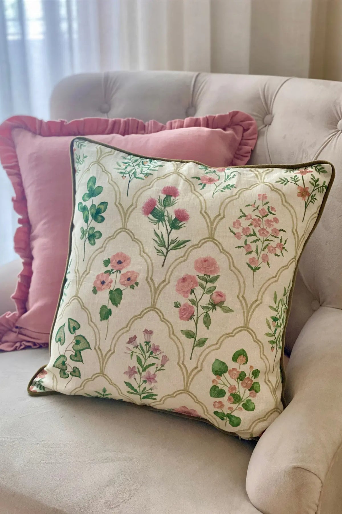 Eden Rose Linen Cushion Cover SanctuaryLiving