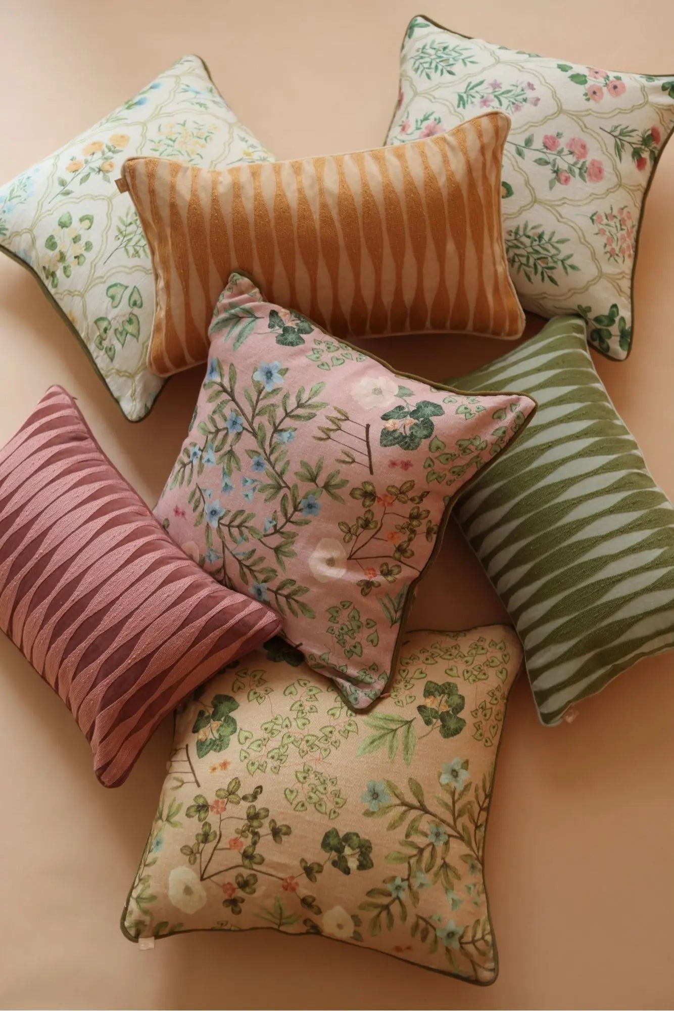 Eden Peach Linen Cushion Cover SanctuaryLiving