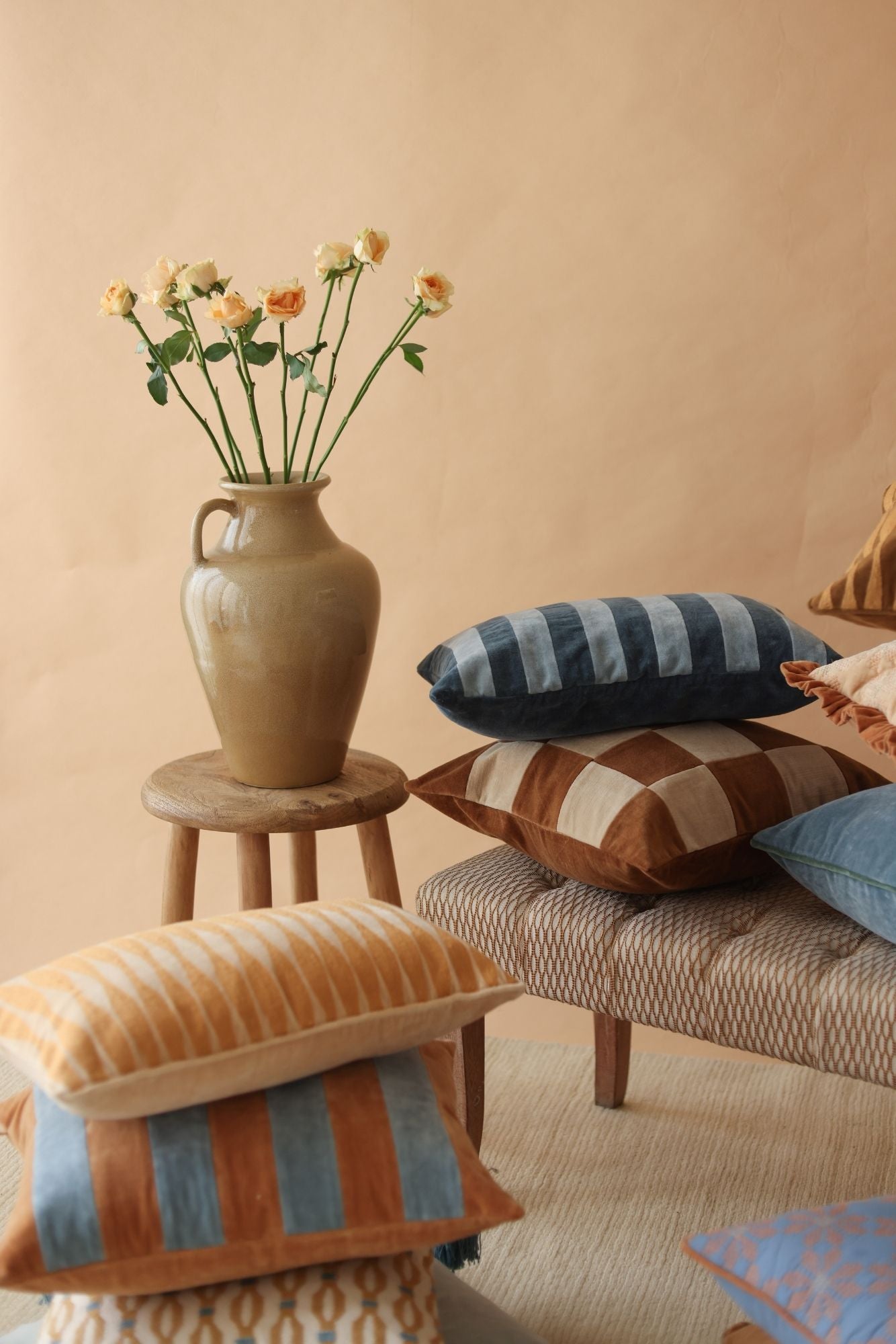 Fig Tan Brown Velvet Cushion Cover