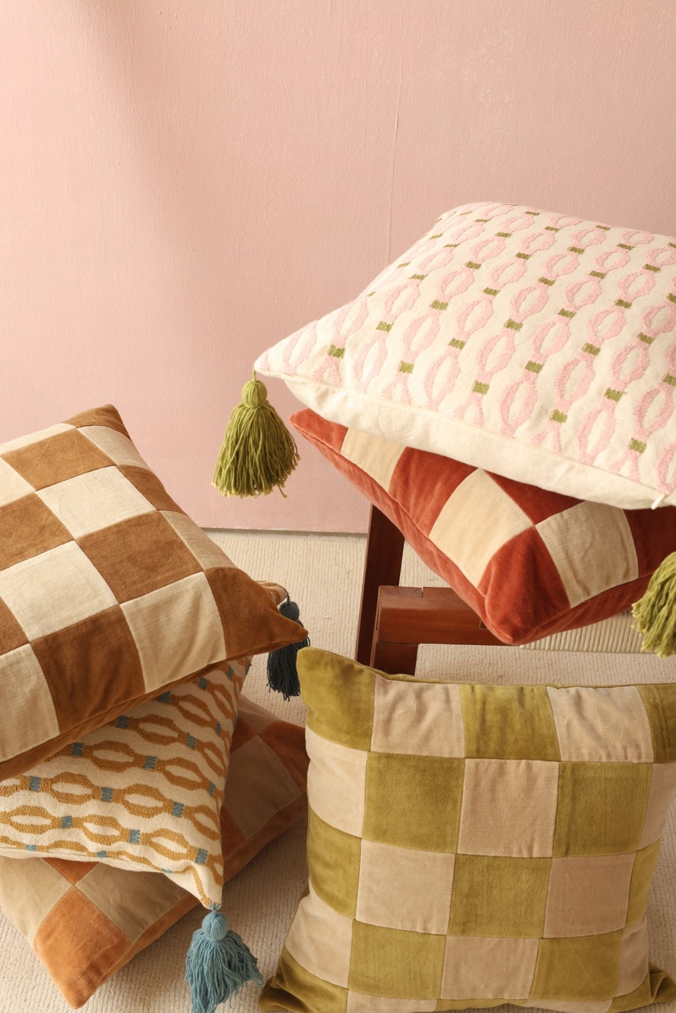 Fig Melon Velvet Cushion Cover