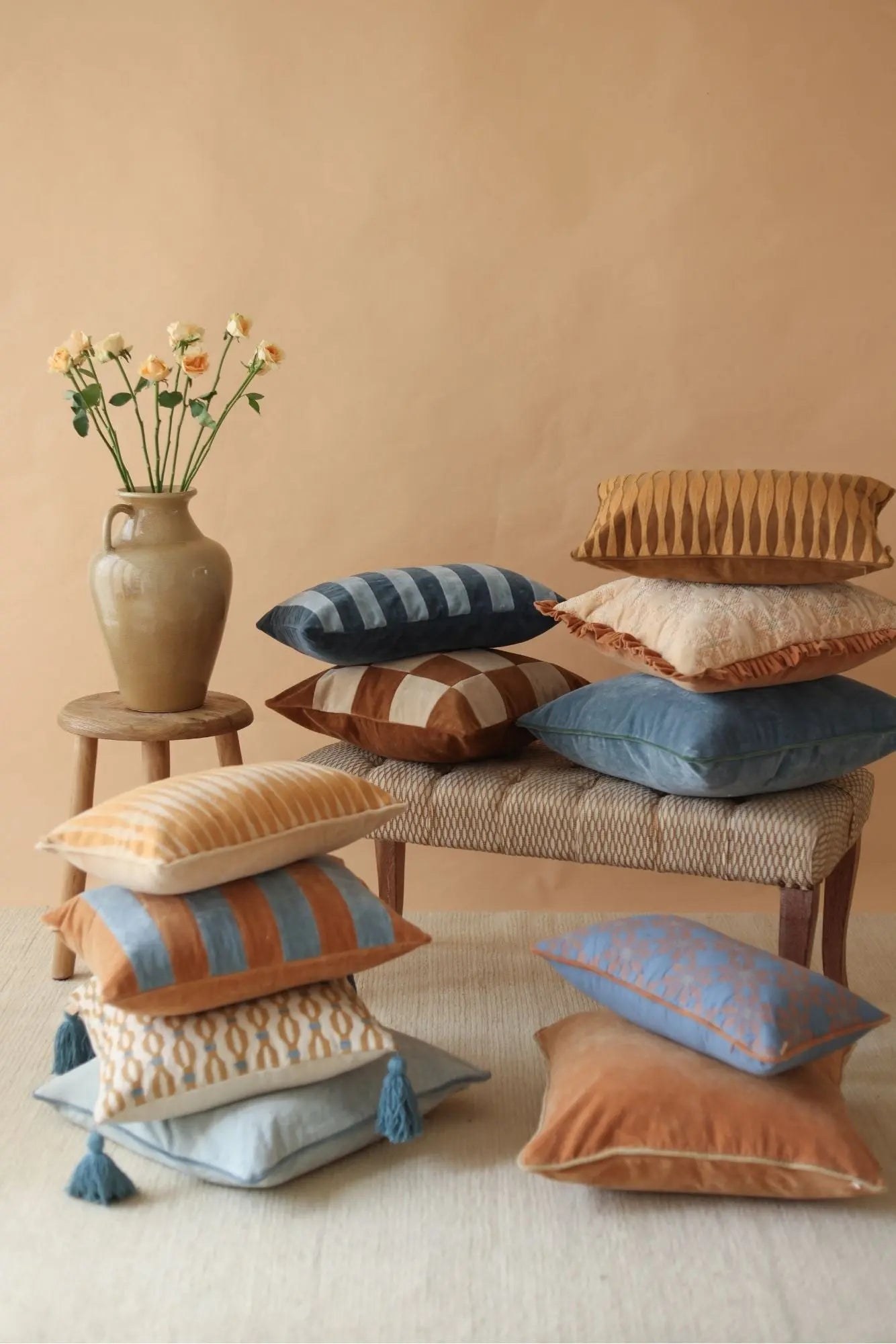 Willow Melon Striped Oblong Cushion Cover SanctuaryLiving