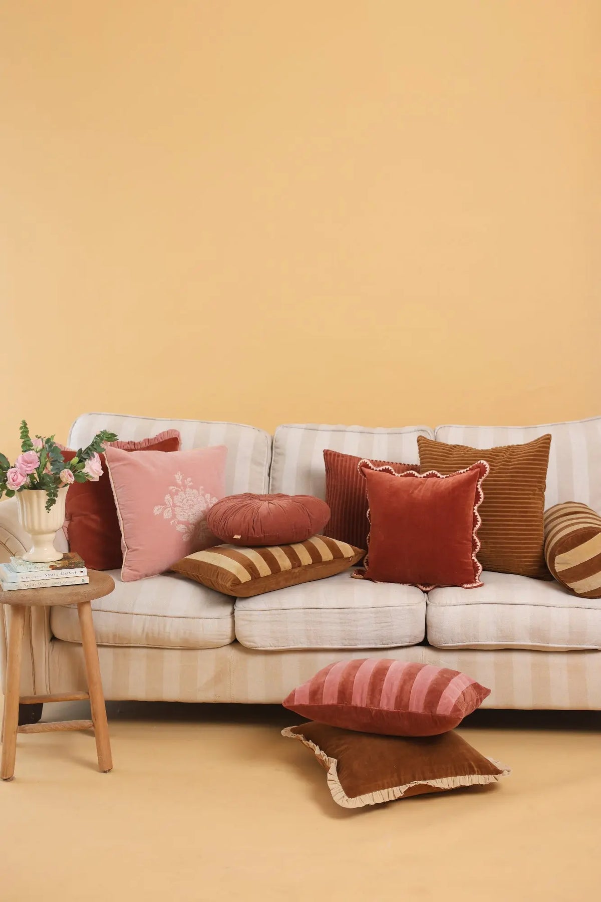 Holly Rhubarb Striped Oblong Cushion Cover SanctuaryLiving