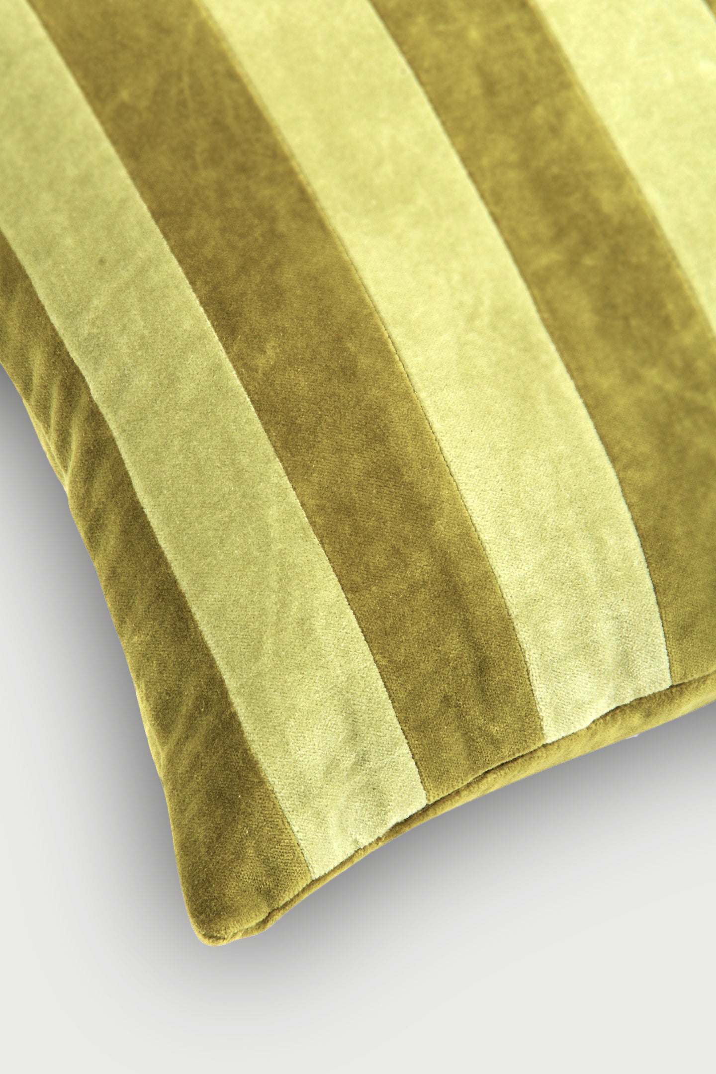 Holly Olive Striped Oblong Cushion Cover