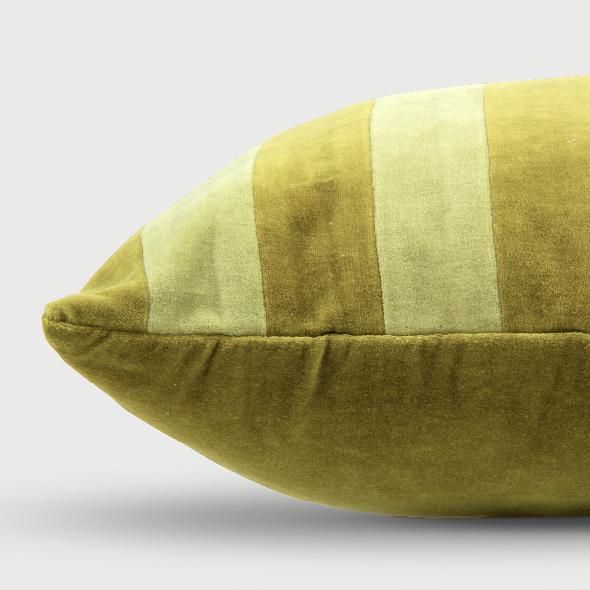 Holly Olive Striped Oblong Cushion Cover