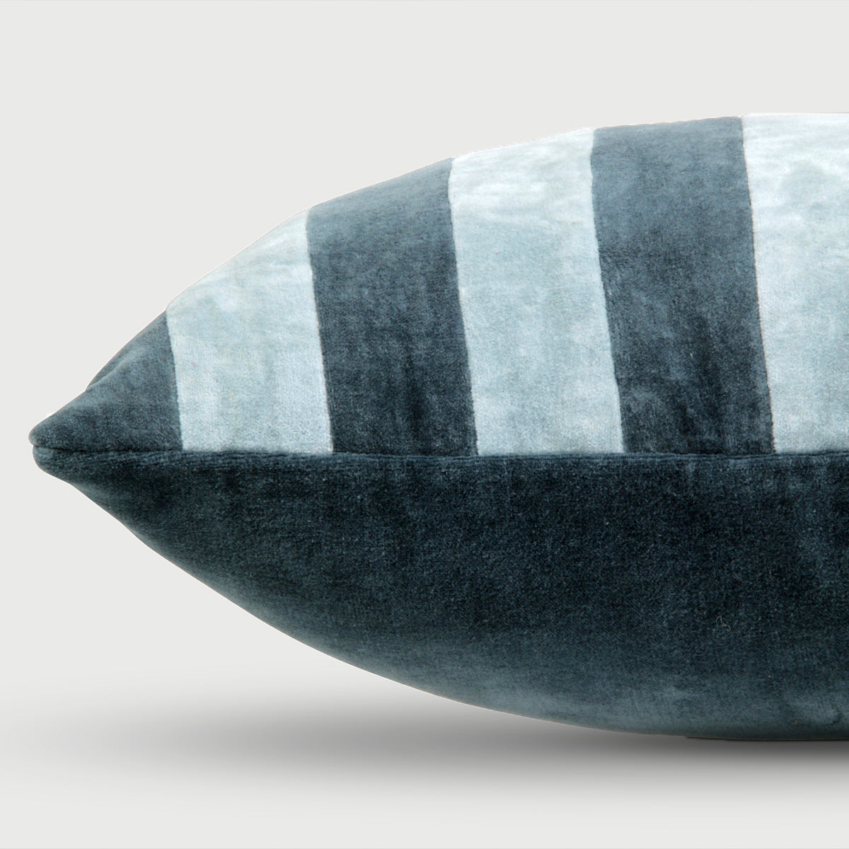 Holly Azure Striped Oblong Cushion Cover