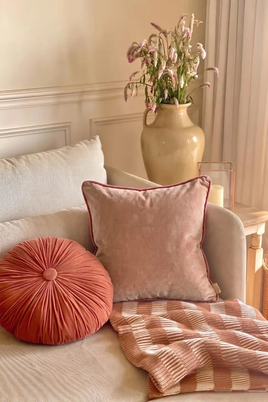 Glow Apricot Velvet Cushion Cover SanctuaryLiving
