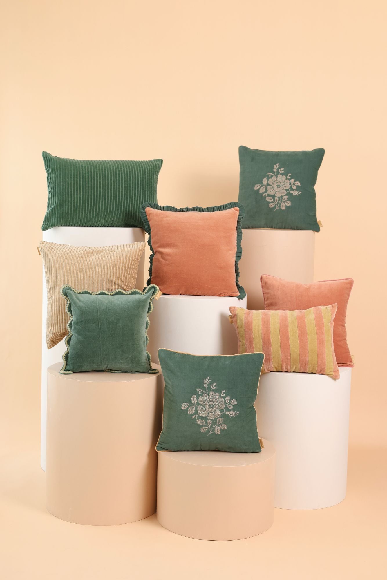 Glow Apricot Velvet Cushion Cover