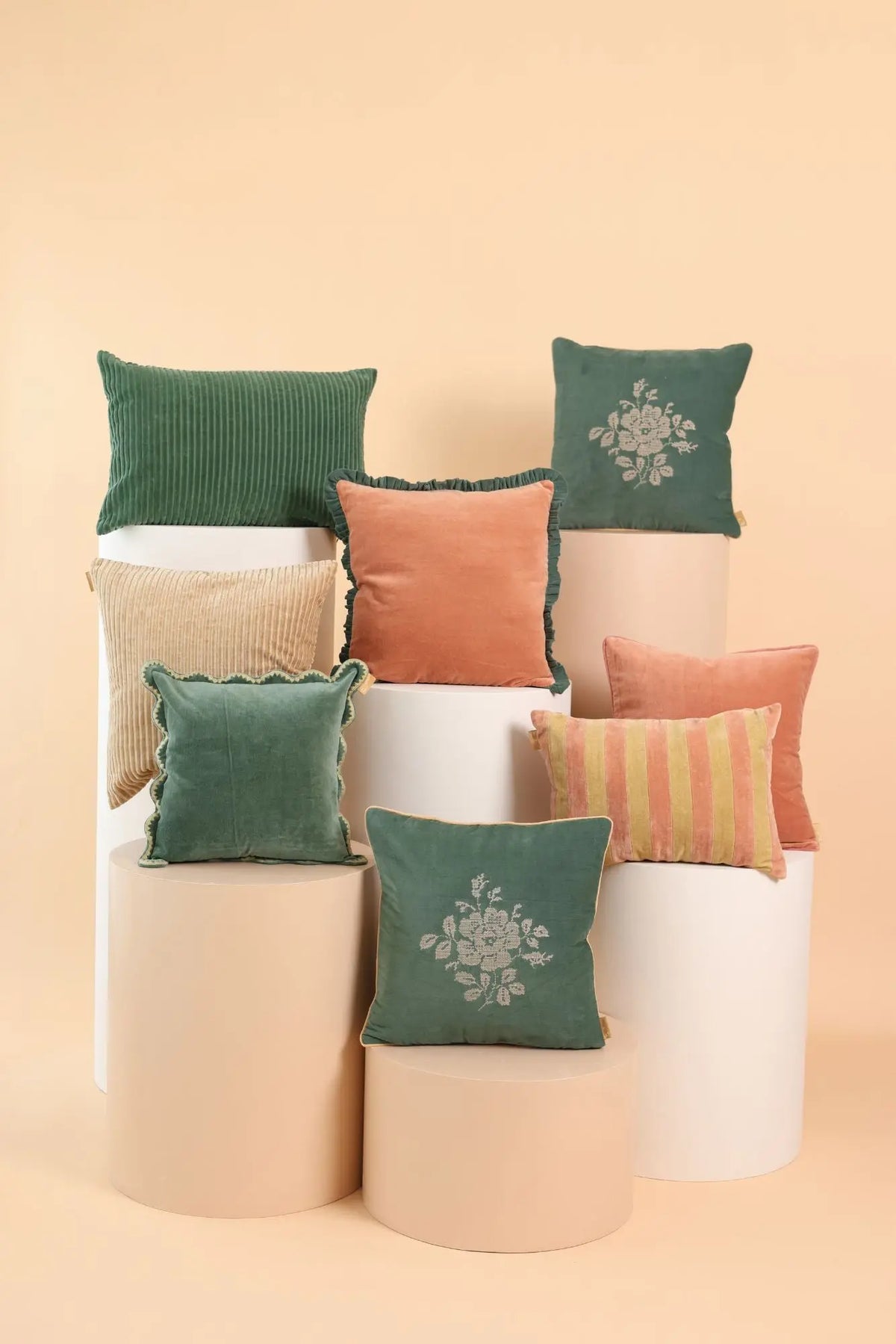 Glow Apricot Velvet Cushion Cover SanctuaryLiving