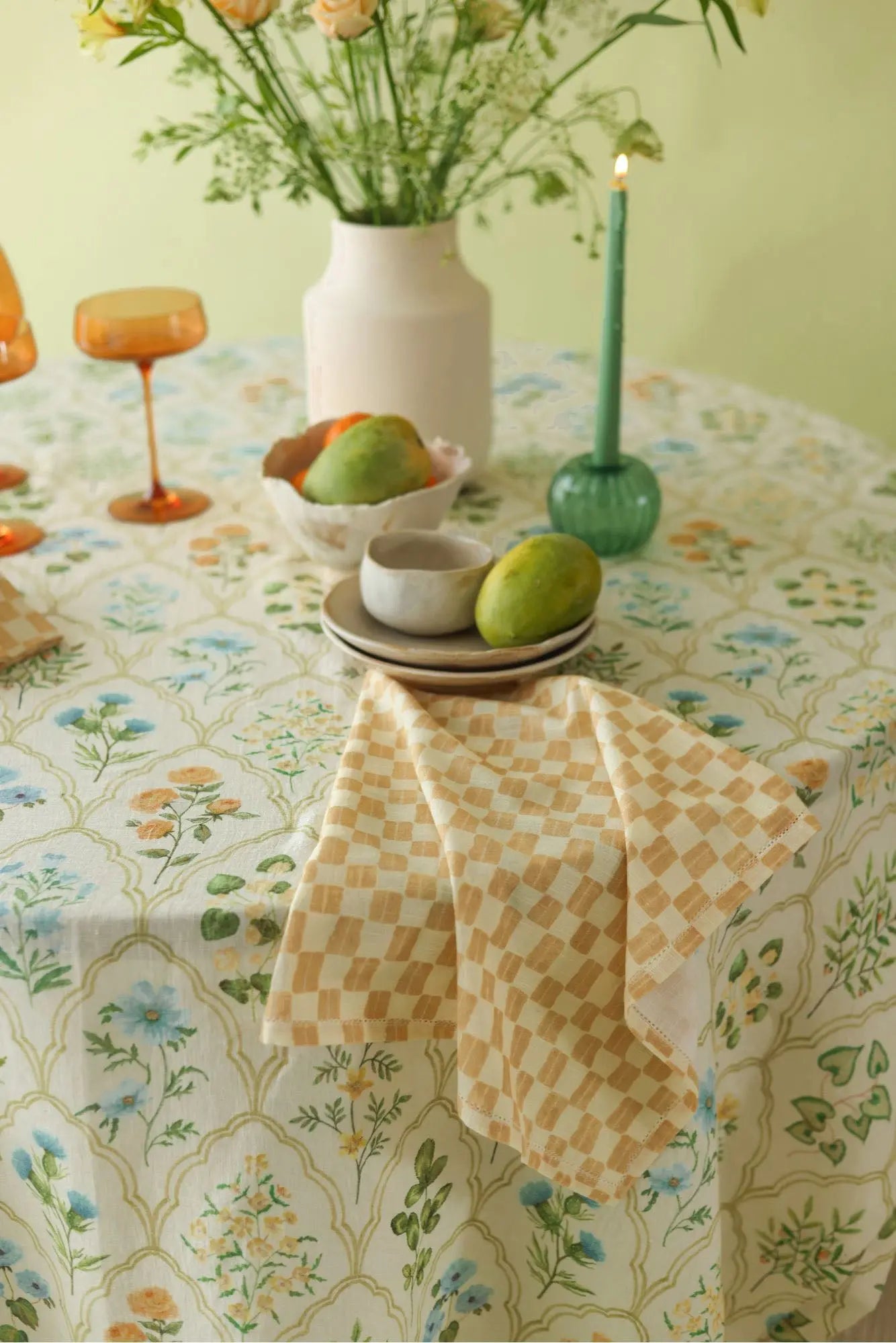 Eden Peach Linen Table Cover SanctuaryLiving