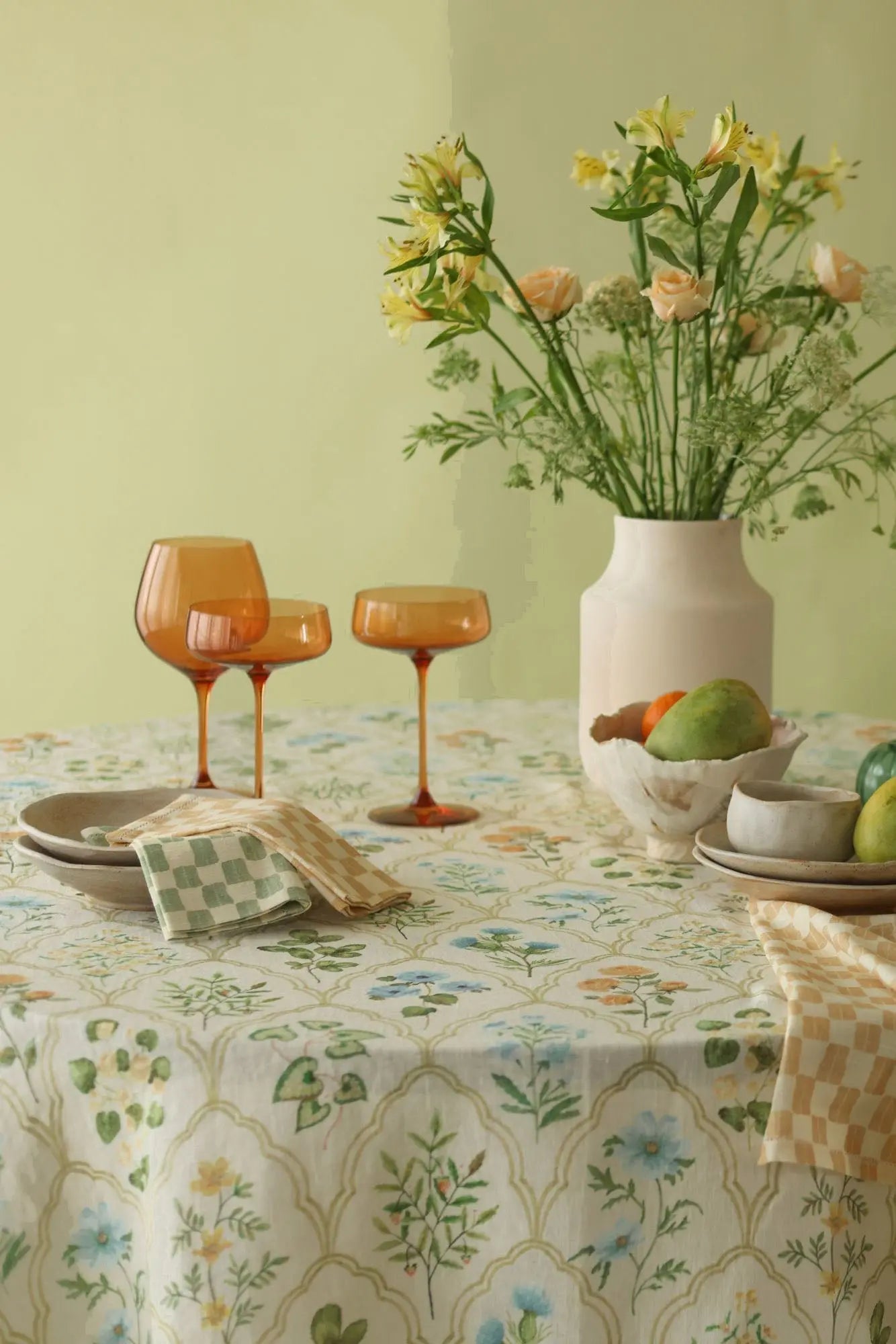 Eden Peach Linen Table Cover SanctuaryLiving