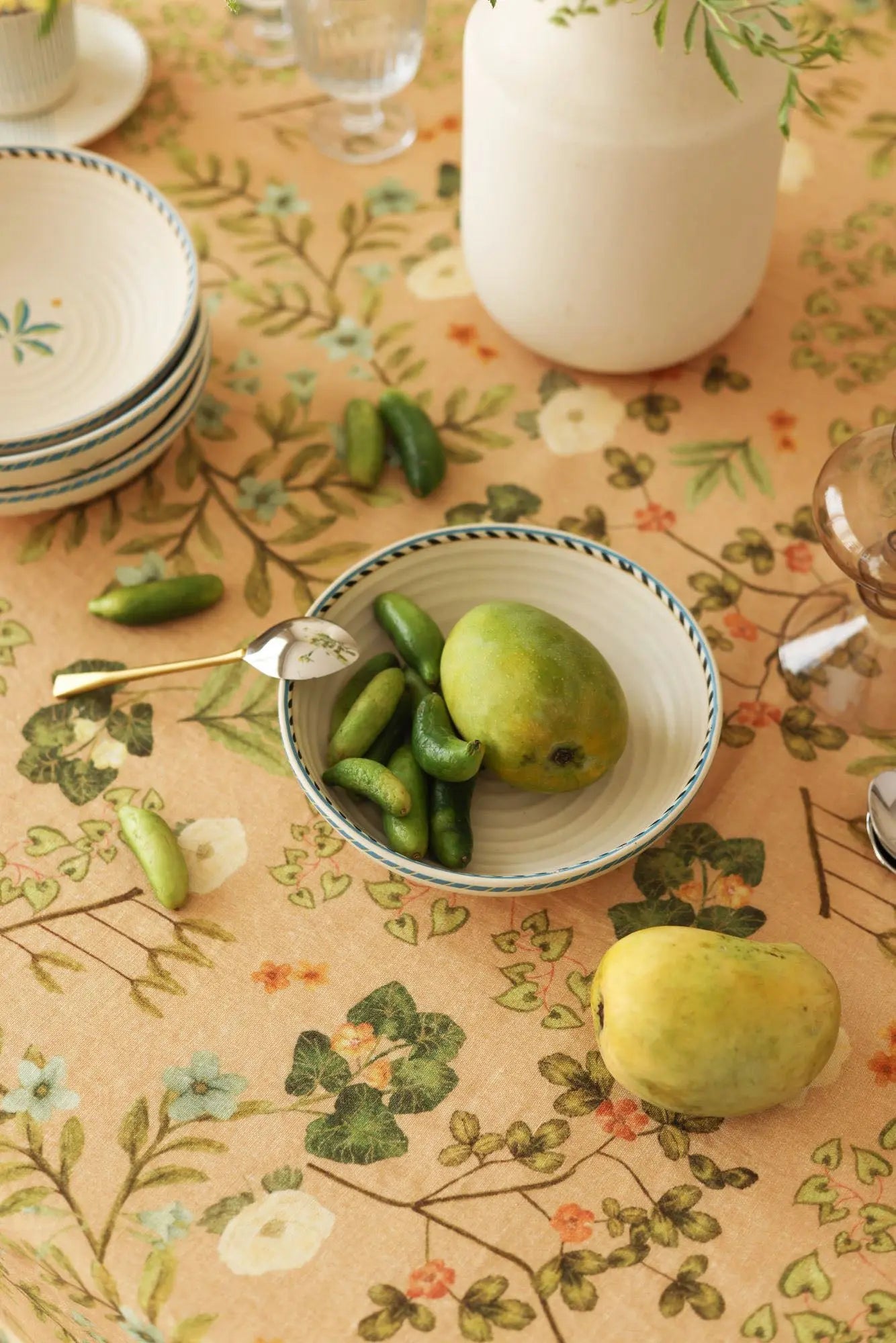 Valley Peach Linen Table Cover SanctuaryLiving