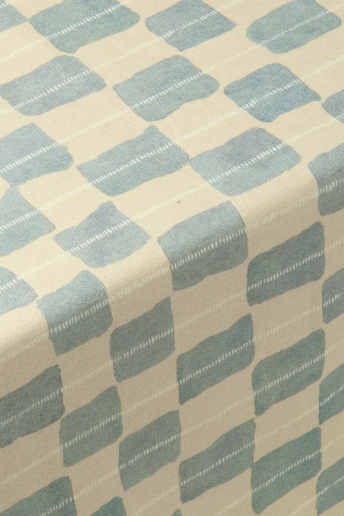 Echo Soft Blue Printed Cotton Slub Fabric SanctuaryLiving