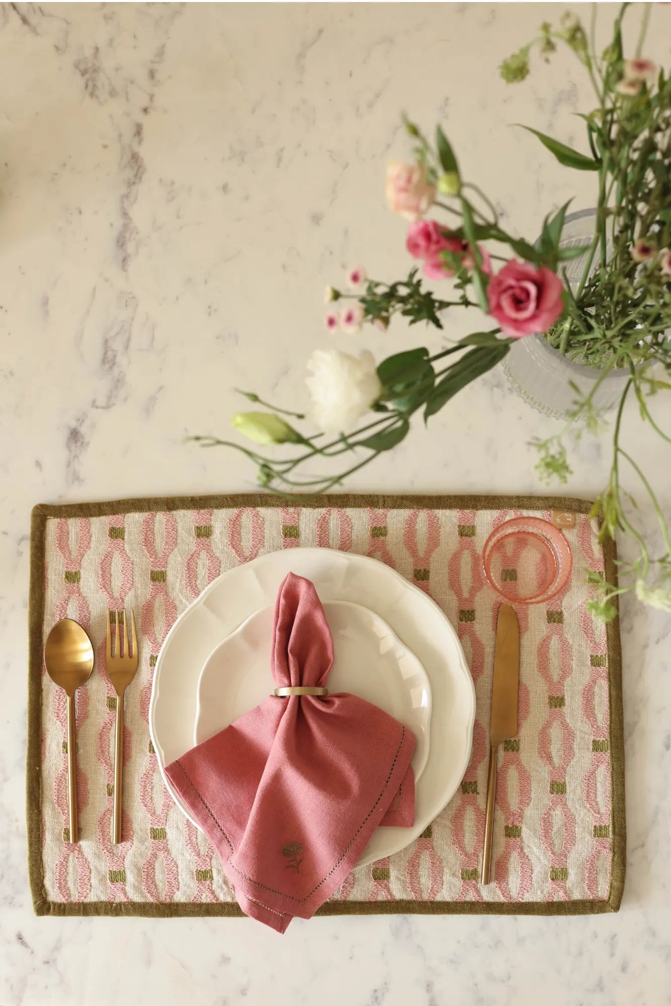 Poppy Soft Pink Table Mats-Set of 2 SanctuaryLiving