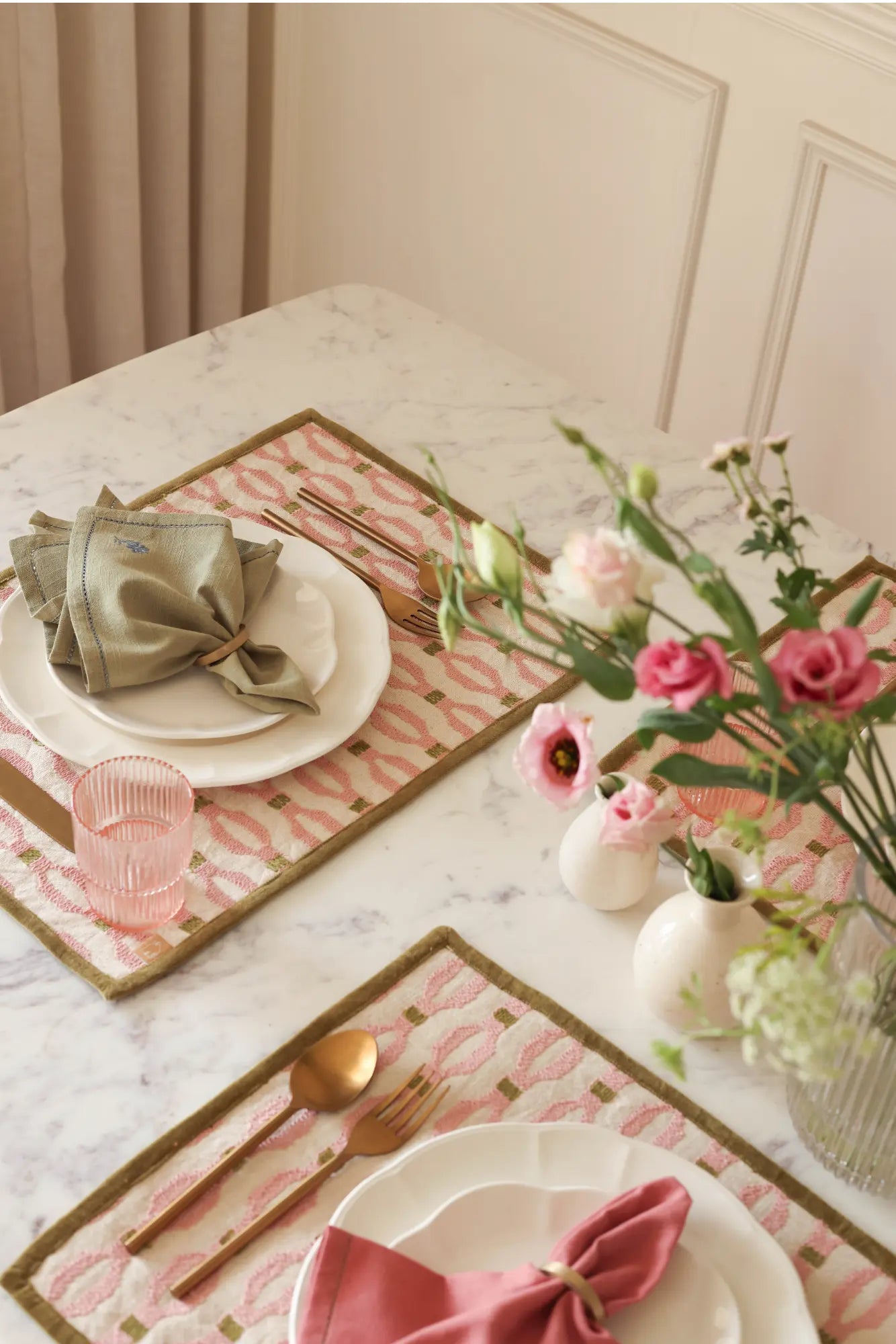 Poppy Soft Pink Table Mats-Set of 2 SanctuaryLiving