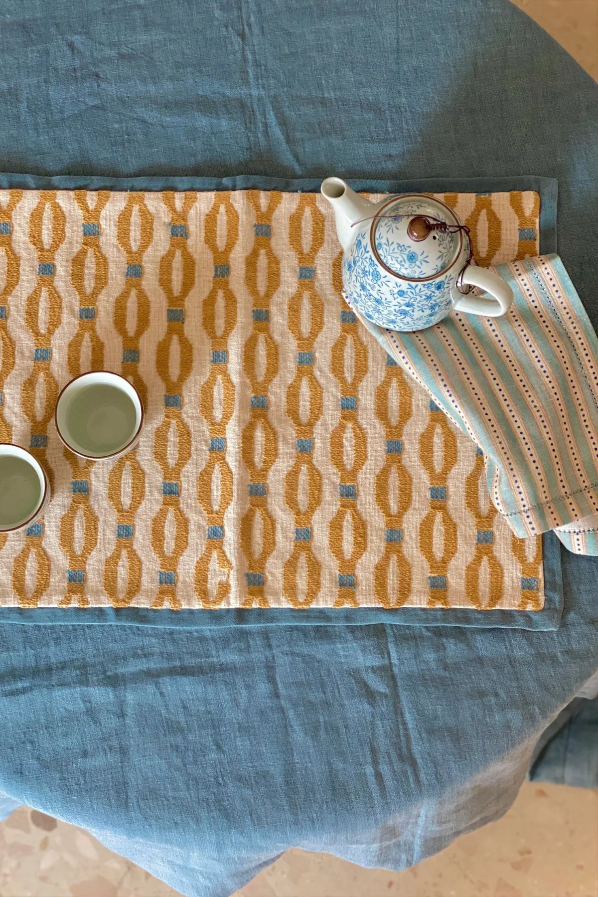 Poppy Ochre Table Mats-Set of 2 SanctuaryLiving