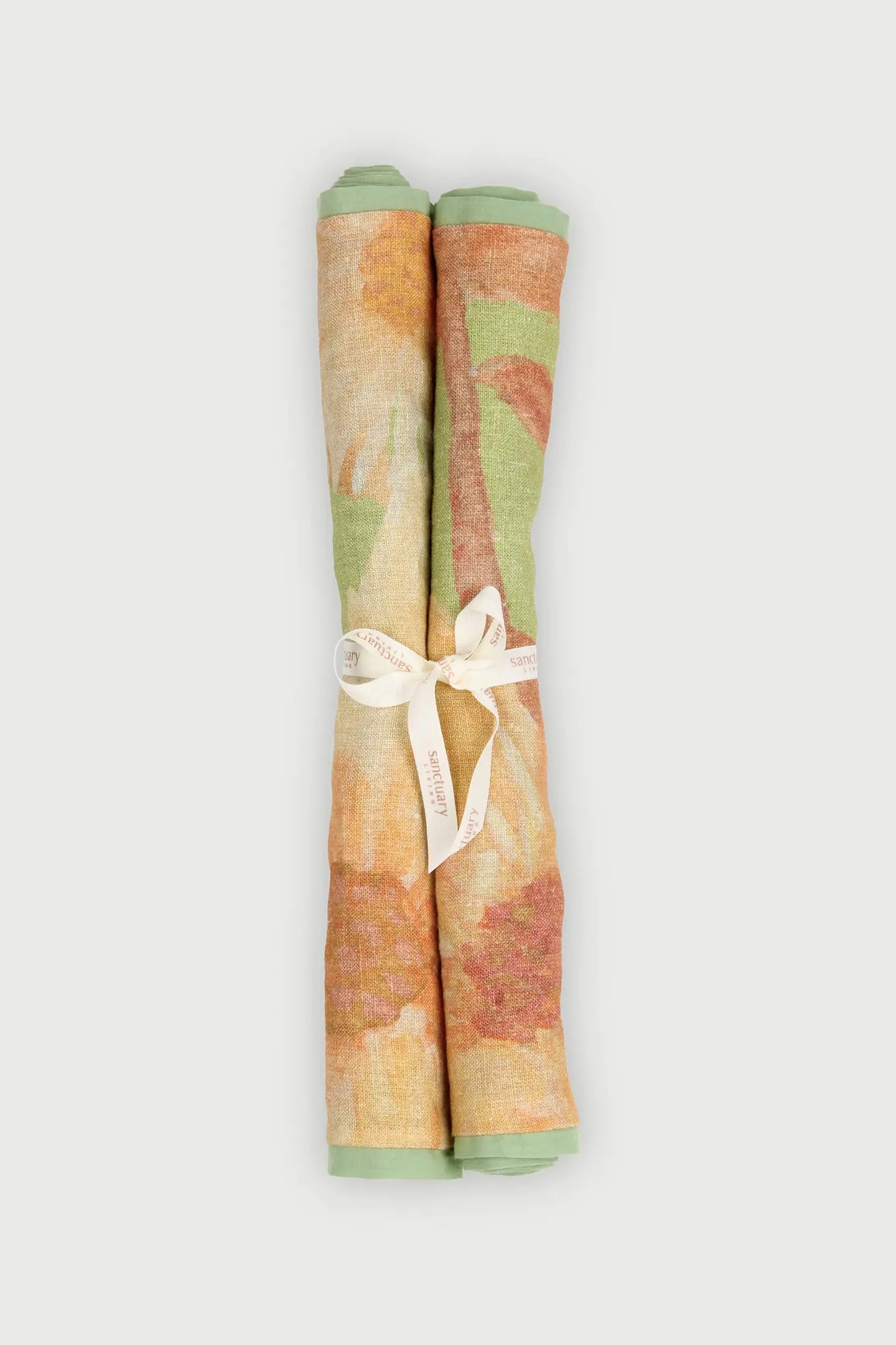 Wildflower Coral Linen Table Mats-Set of 2 SanctuaryLiving