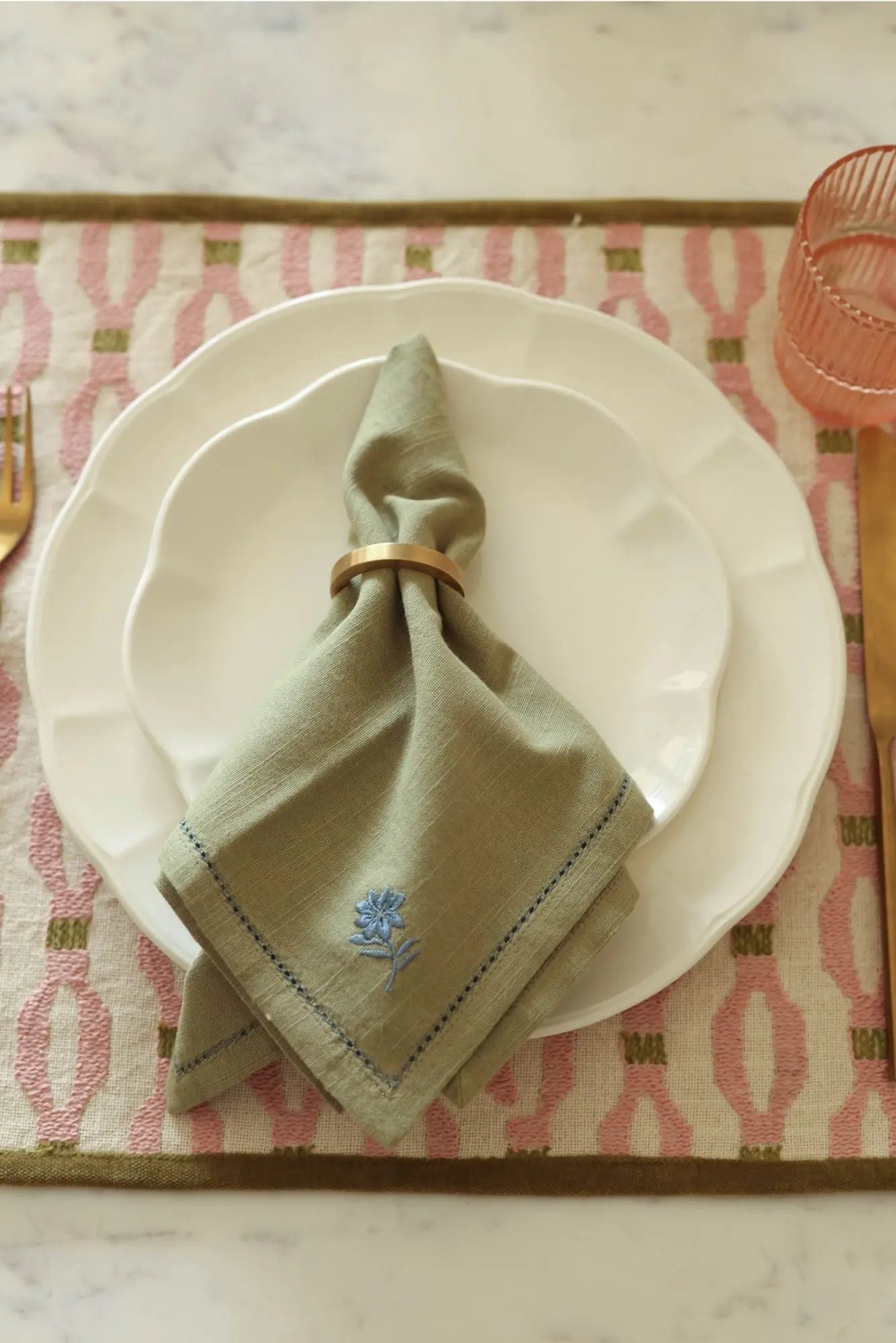 Thistle Moss Green Table Napkins-Set of 2 SanctuaryLiving