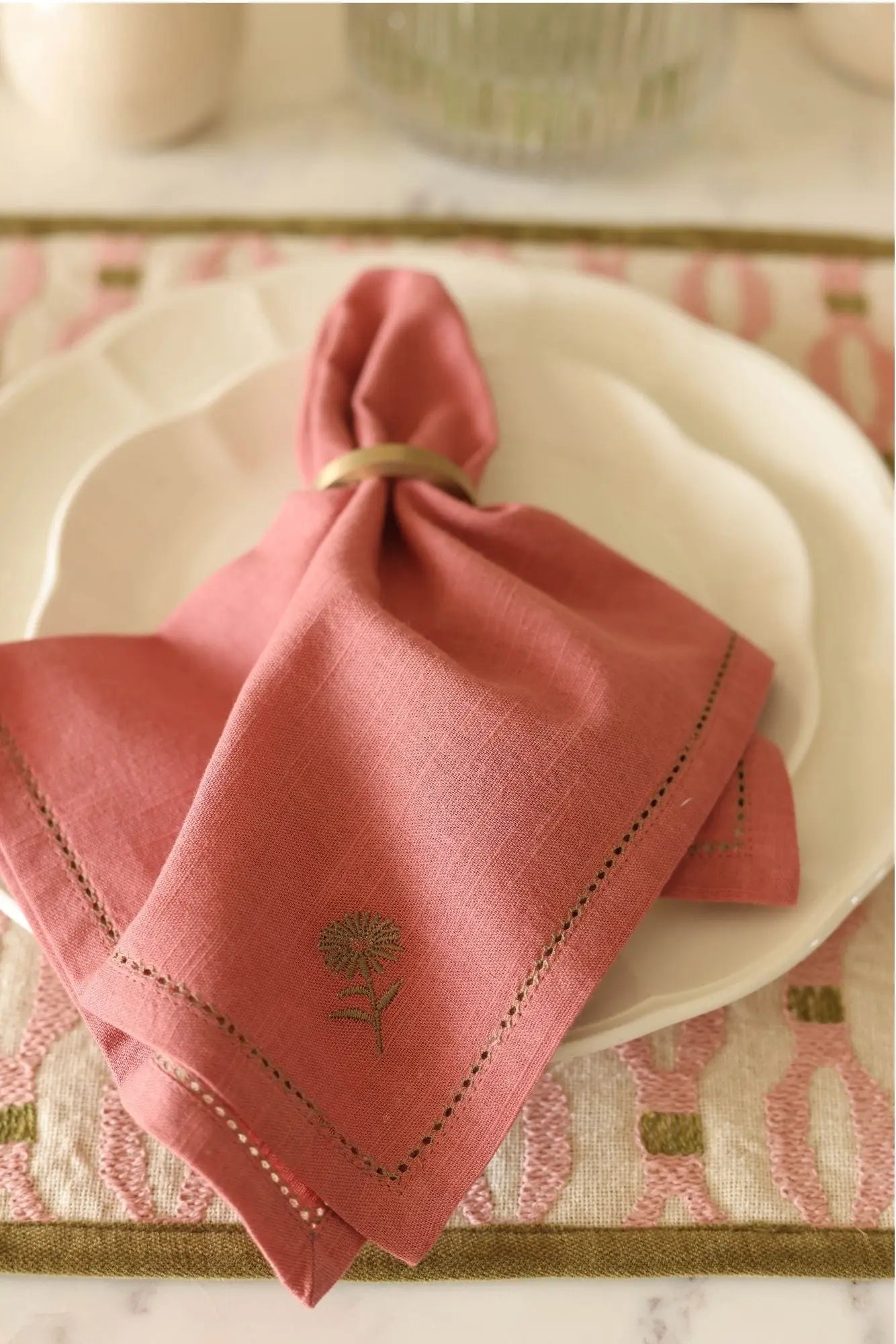 Thistle Raspberry Table Napkins-Set of 2 SanctuaryLiving