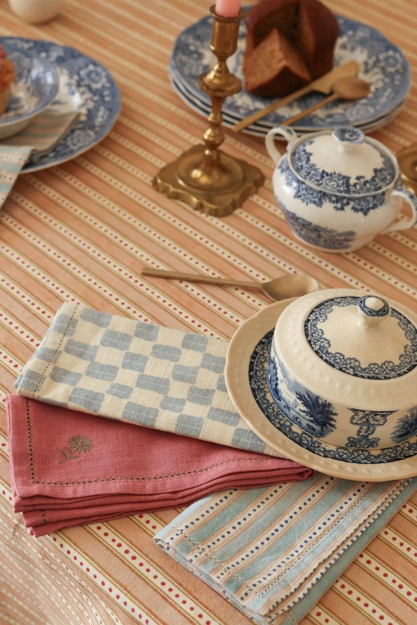 River Soft Blue Table Napkins-Set of 6 SanctuaryLiving