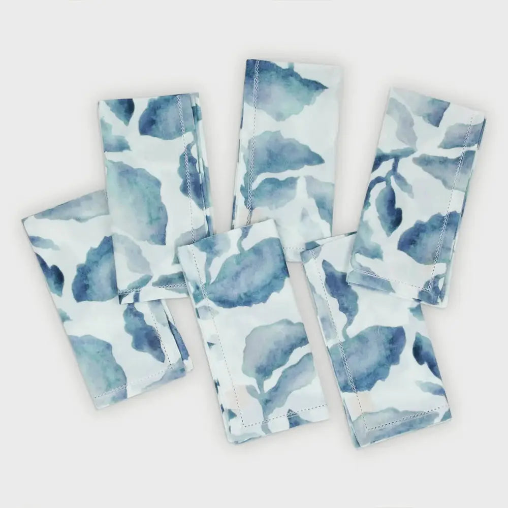 Cascade Blue Cotton Table Napkins-Set of 6 SanctuaryLiving