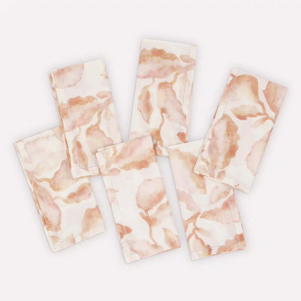 Cascade Blush Cotton Table Napkins-Set of 6