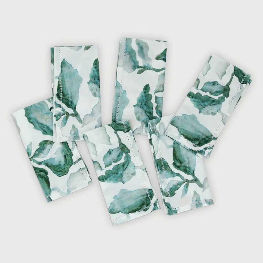 Cascade Teal Cotton Table Napkins-Set of 6
