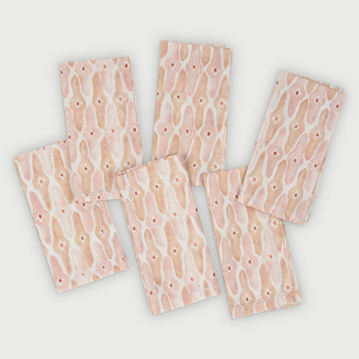 Mosaic Blush Cotton Table Napkins-Set of 6 SanctuaryLiving